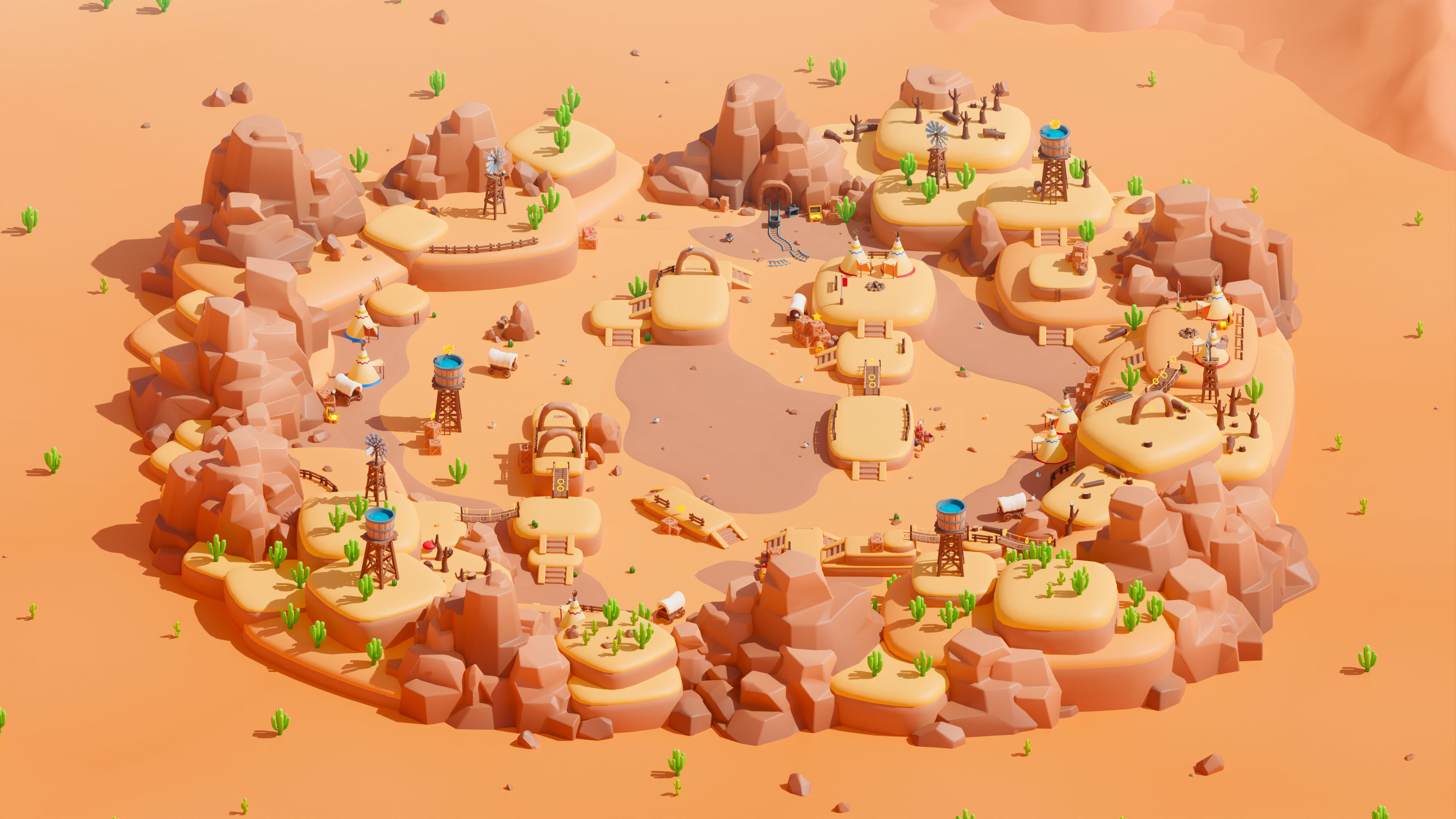 Western Low-poly 3D model_5