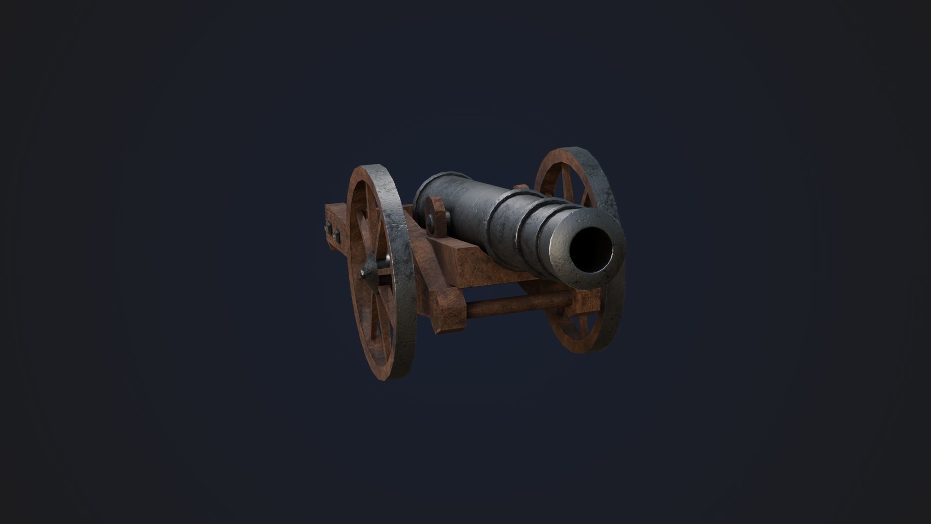 Cannon Low-poly 3D model_4