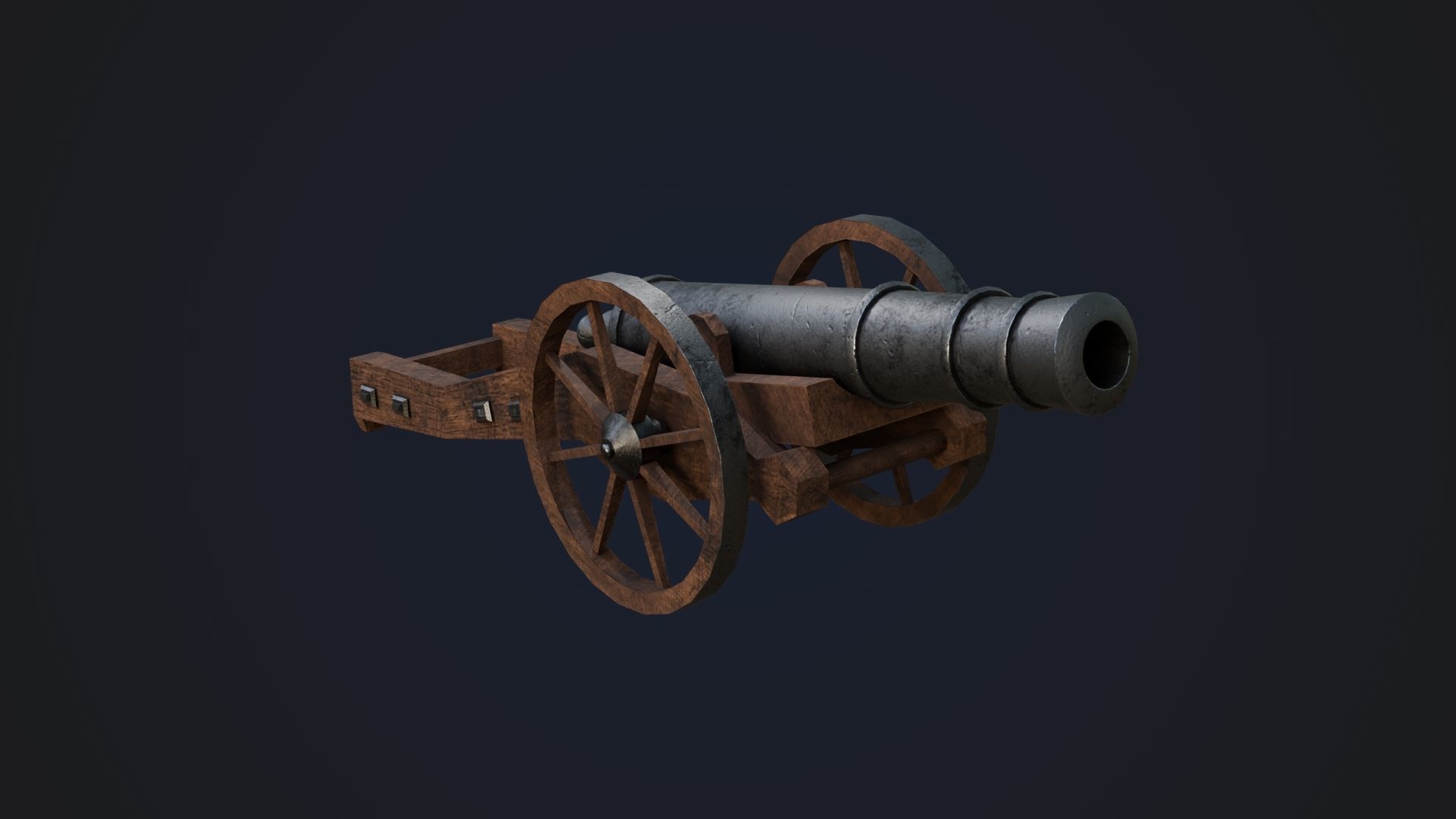 Cannon Low-poly 3D model_2