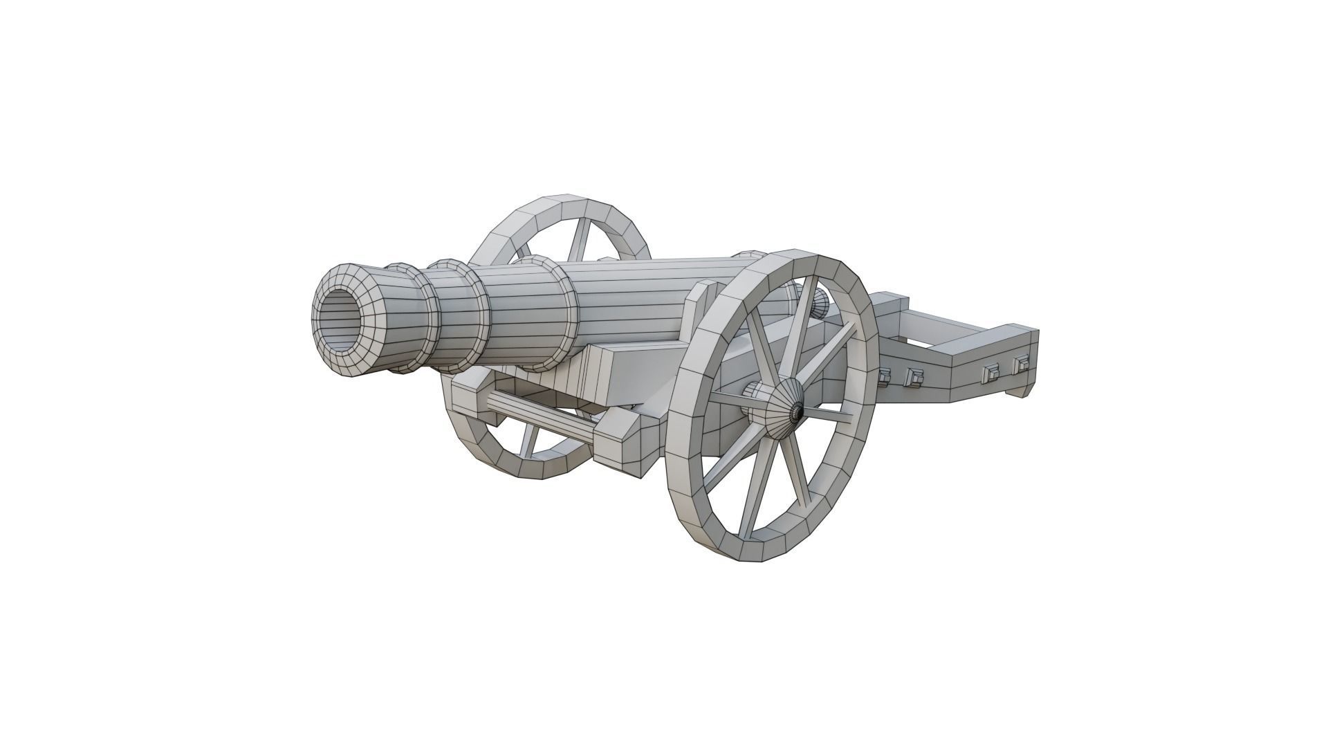 Cannon Low-poly 3D model_8