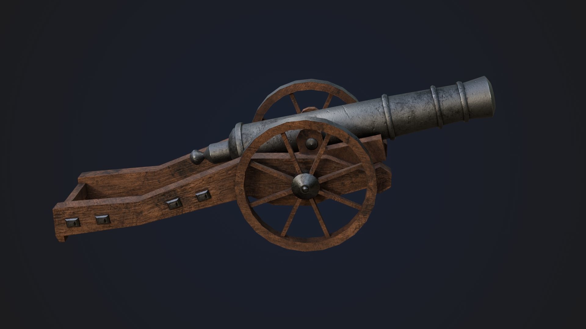 Cannon Low-poly 3D model_6