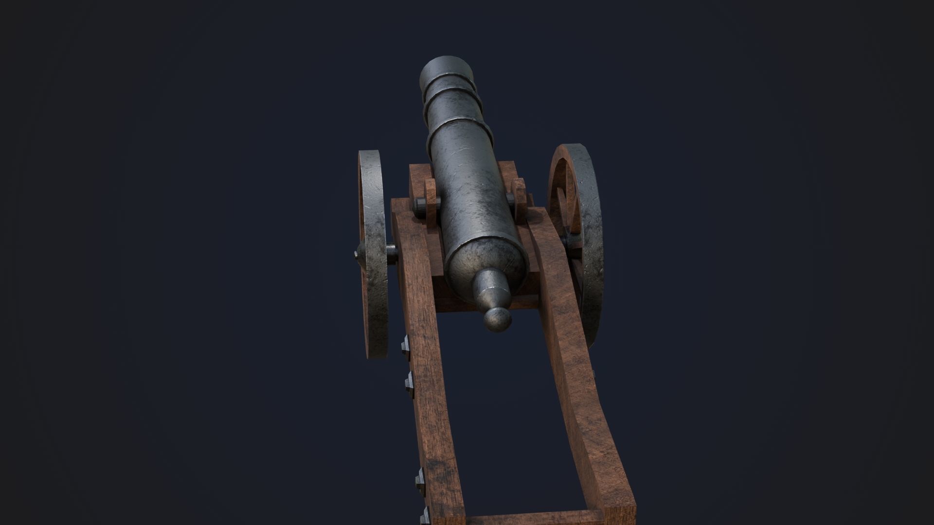 Cannon Low-poly 3D model_5