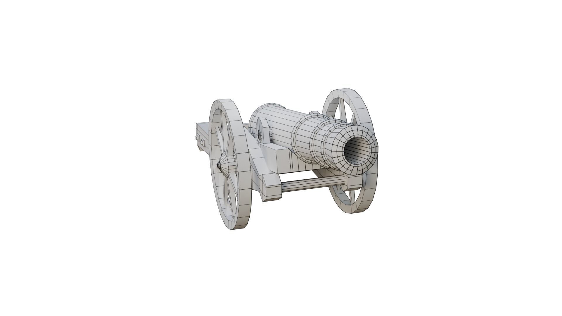 Cannon Low-poly 3D model_10