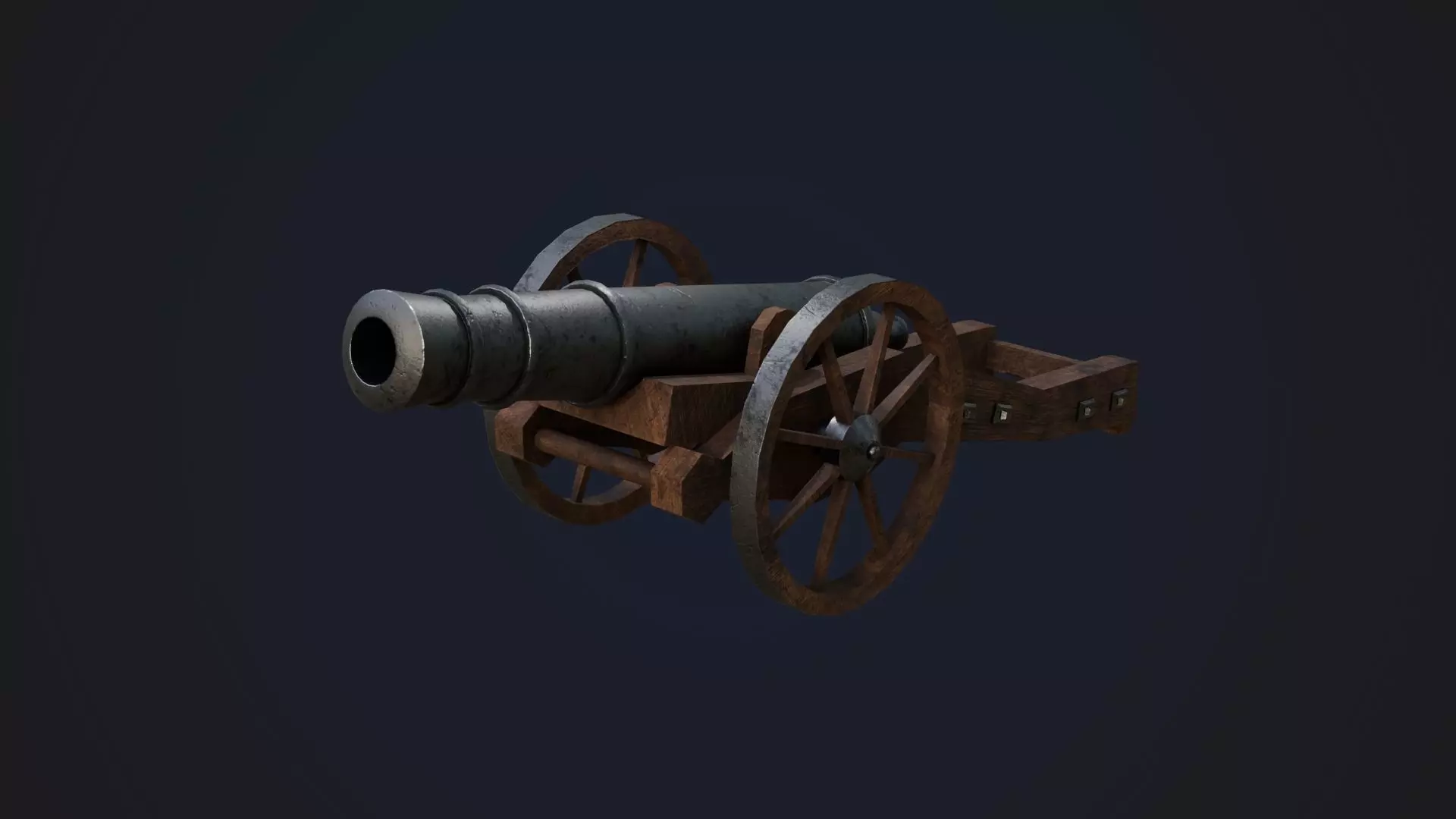 Cannon Low-poly 3D model_0