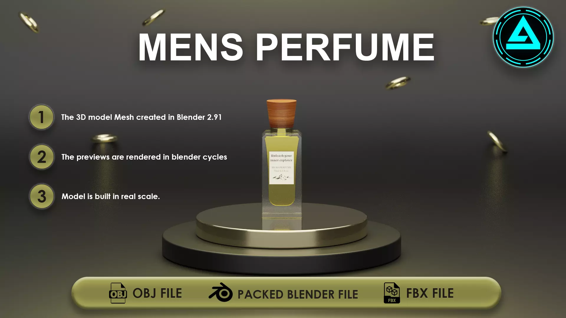 Perfume Low-poly 3D model_0