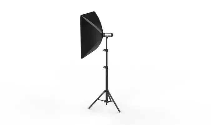 softbox with flash 3D model