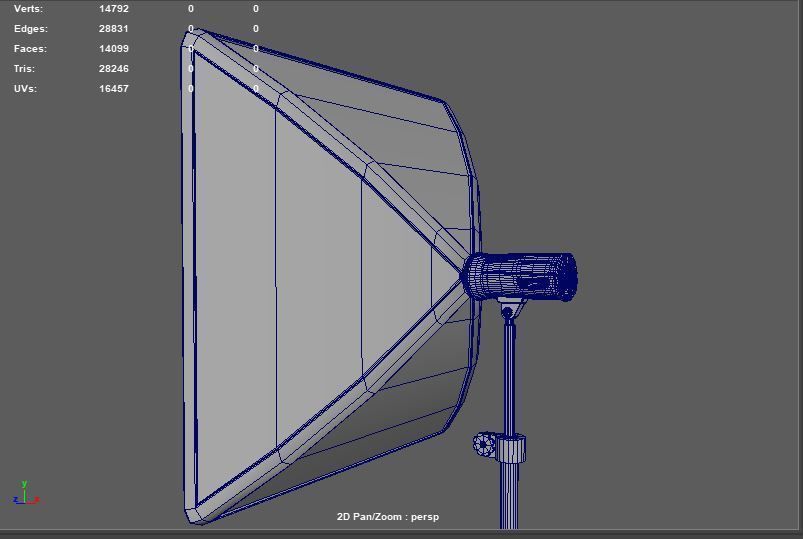 softbox with flash 3D model_14