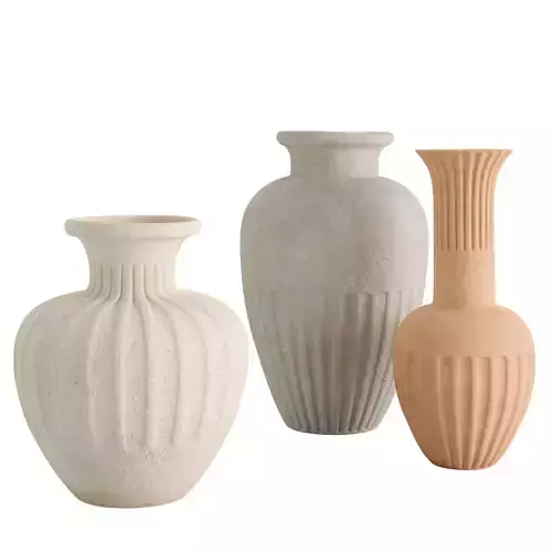 Cannelee Terracotta Vases by Athena Calderone 3D model