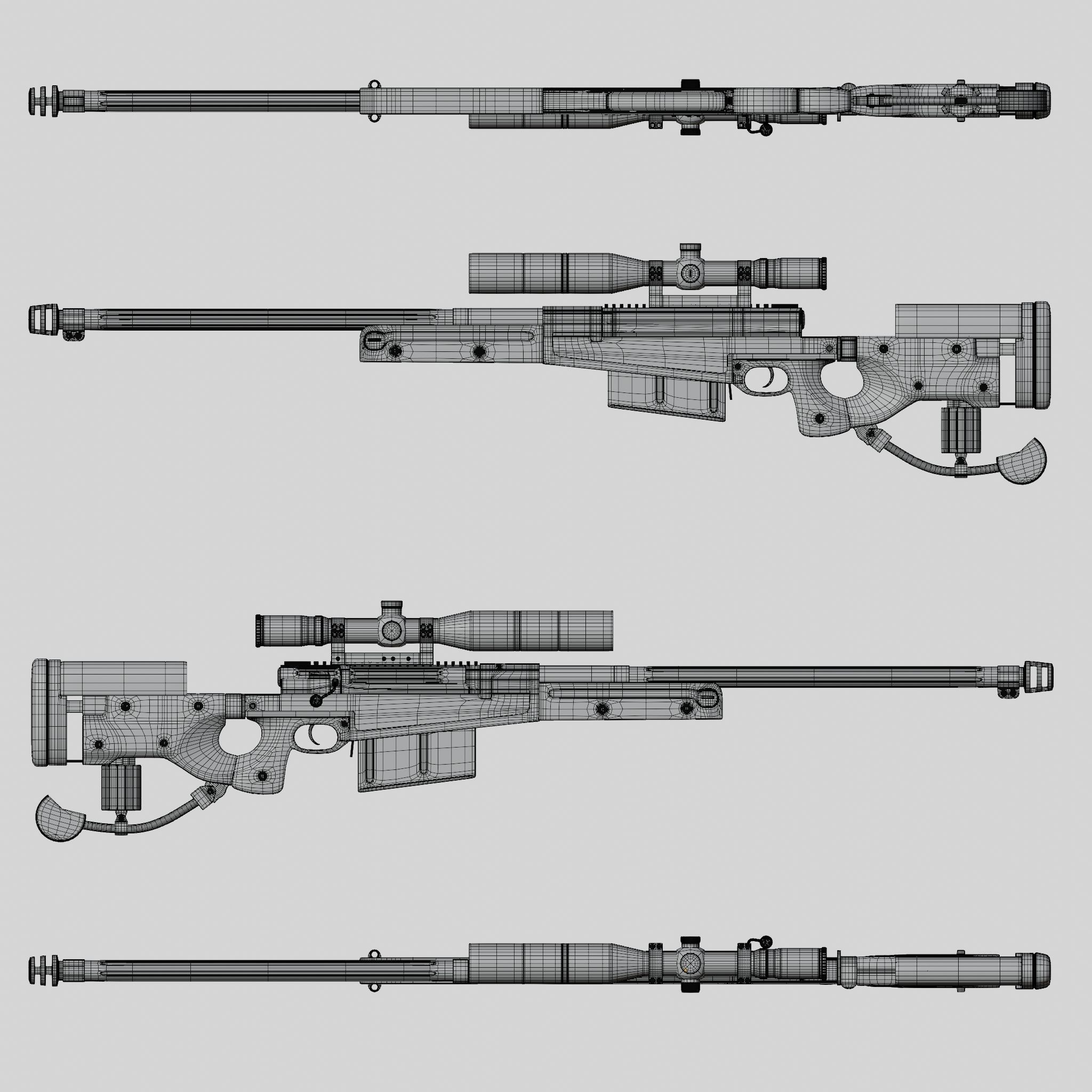 AW50 Grey Low-poly 3D model_14