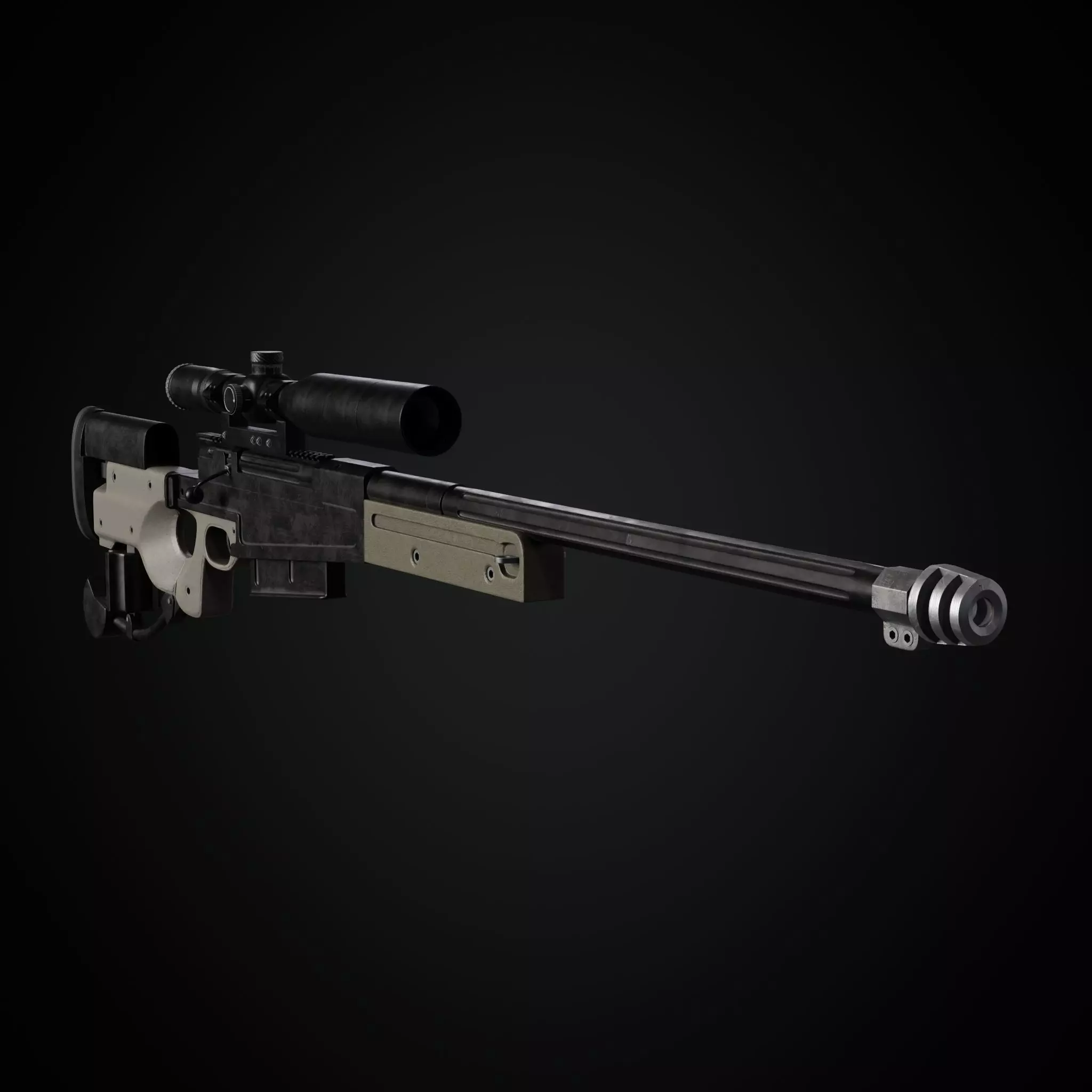 AW50 Grey Low-poly 3D model_0