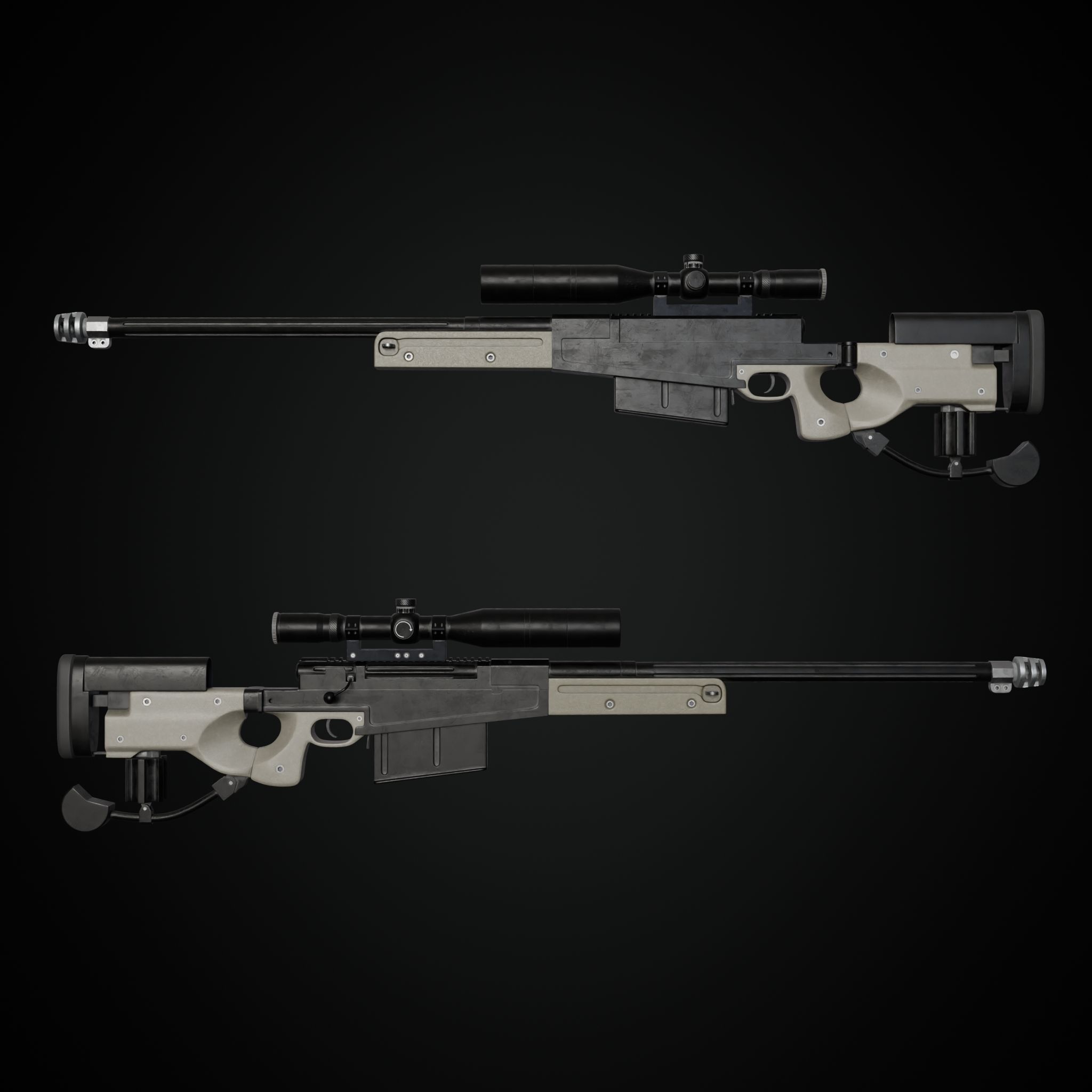 AW50 Grey Low-poly 3D model_1