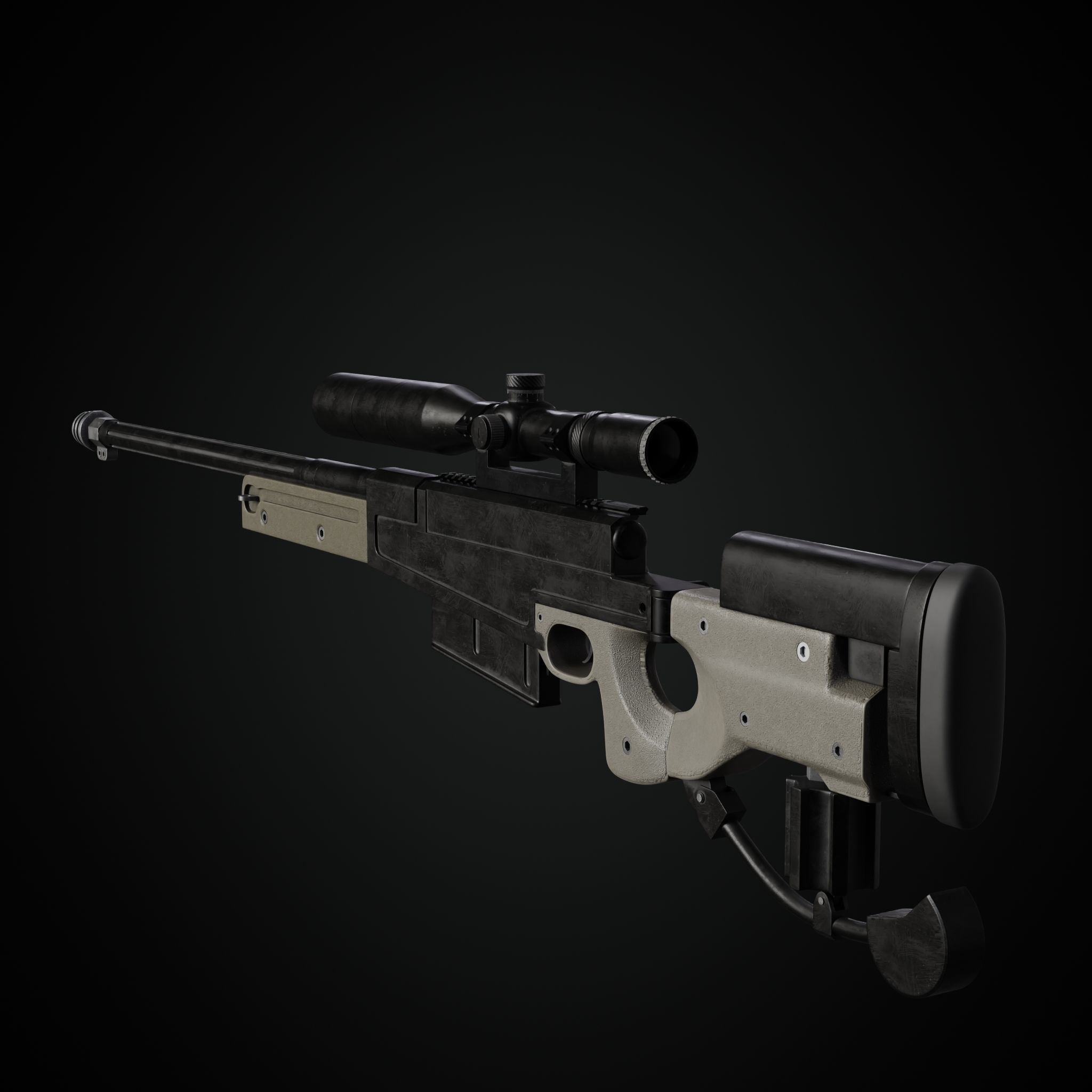 AW50 Grey Low-poly 3D model_5