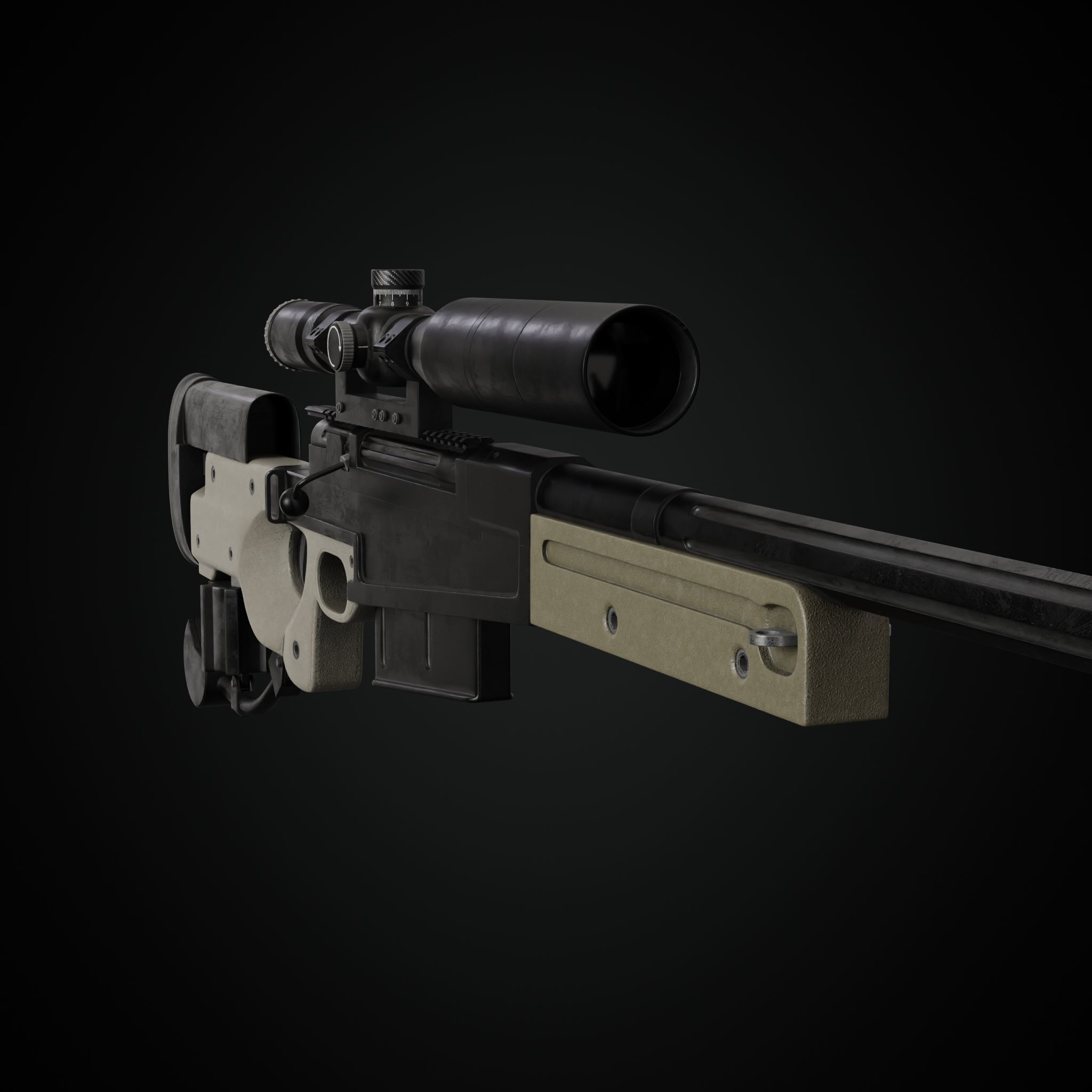 AW50 Grey Low-poly 3D model_6