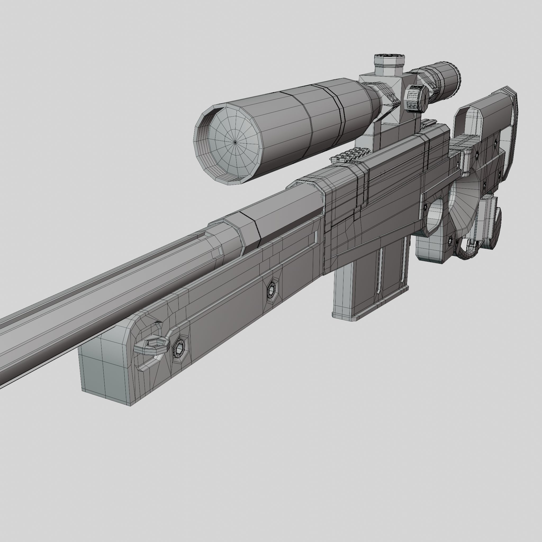 AW50 Grey Low-poly 3D model_24
