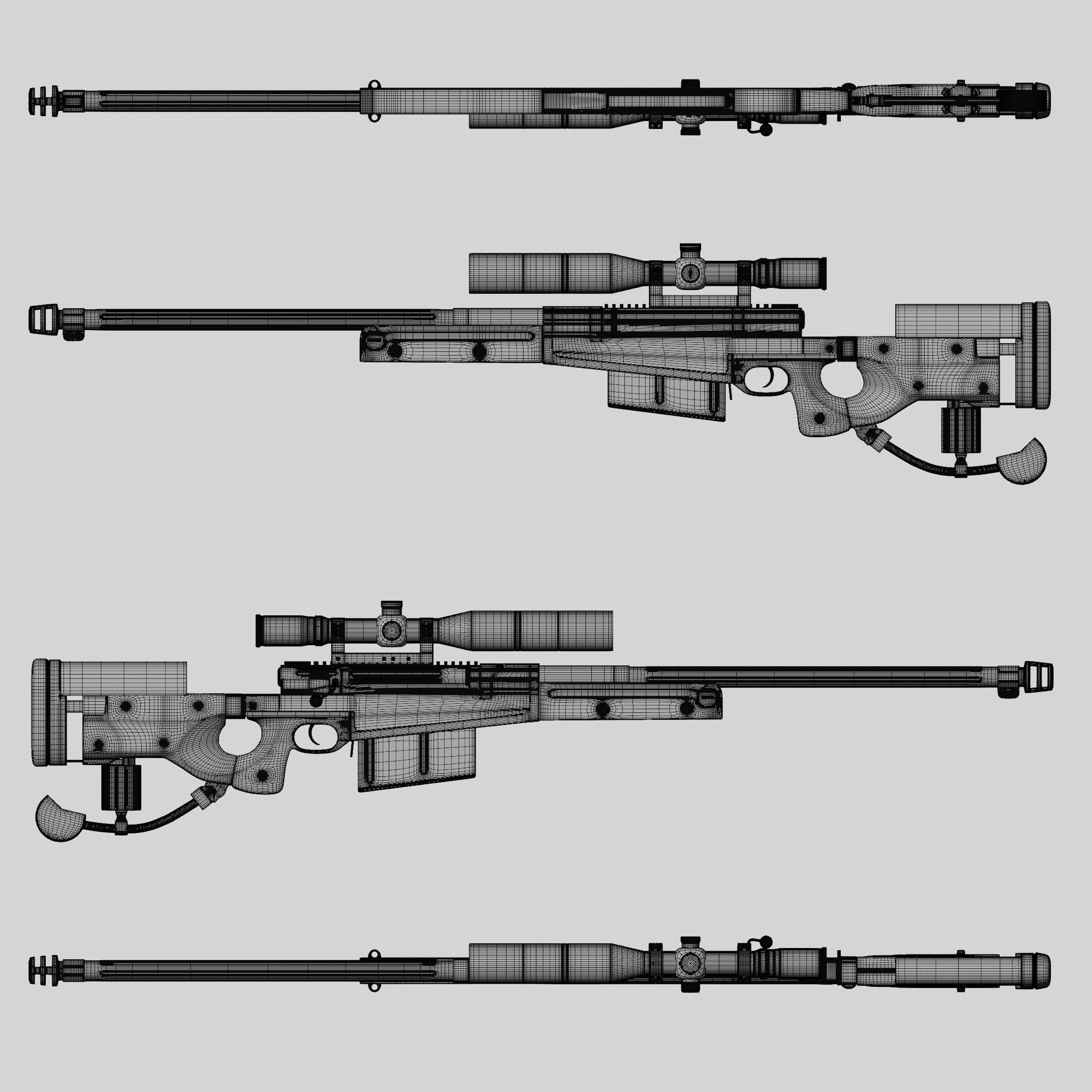 AW50 Grey Low-poly 3D model_15