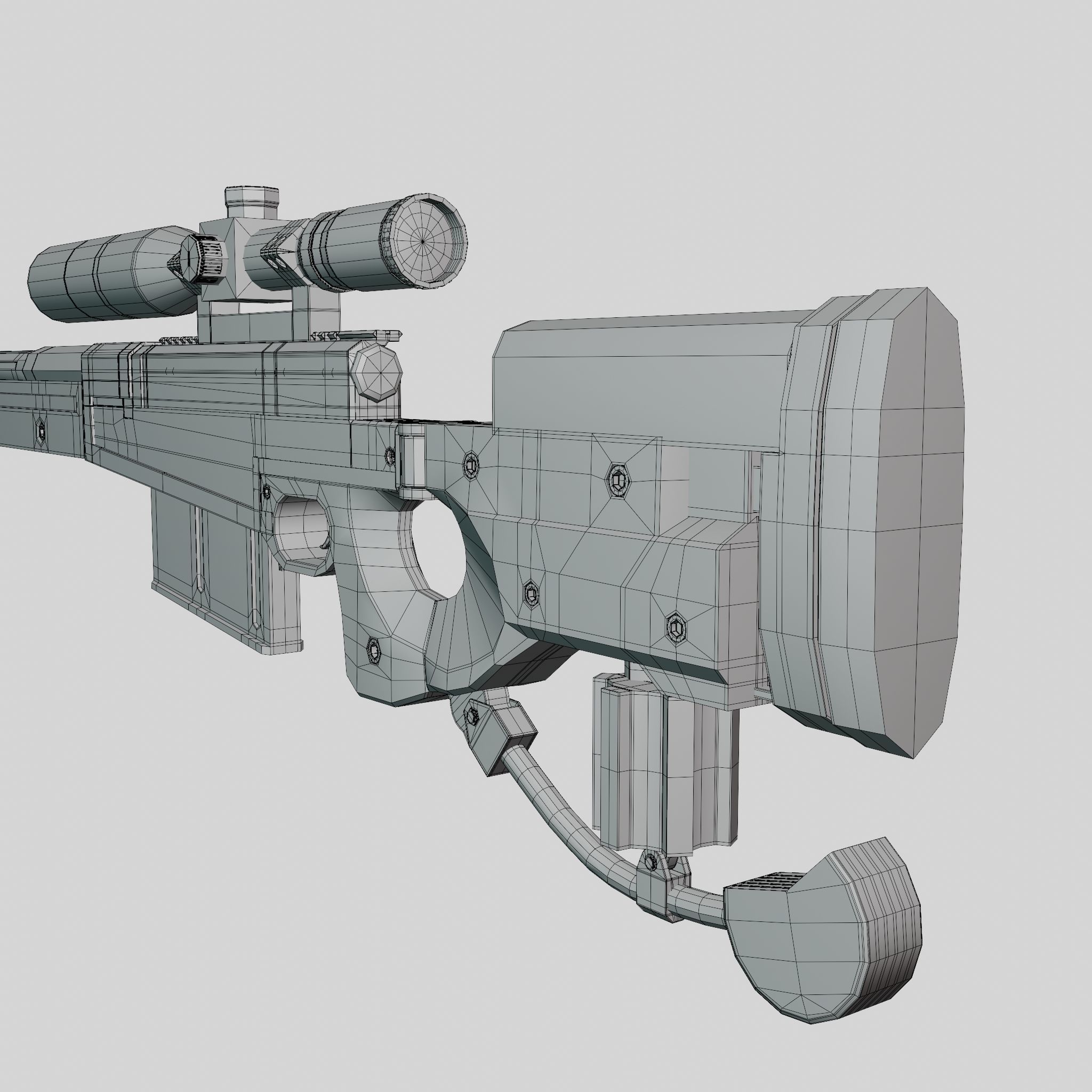 AW50 Grey Low-poly 3D model_22