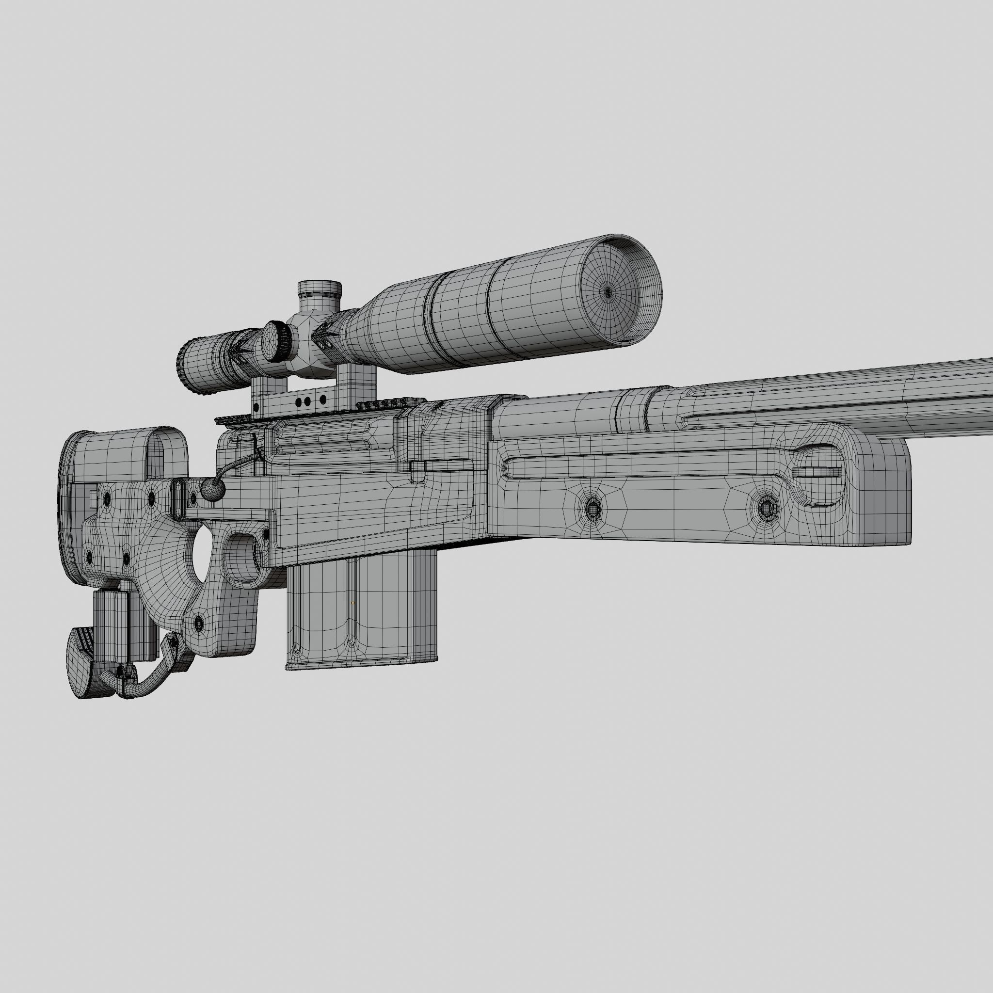 AW50 Grey Low-poly 3D model_17