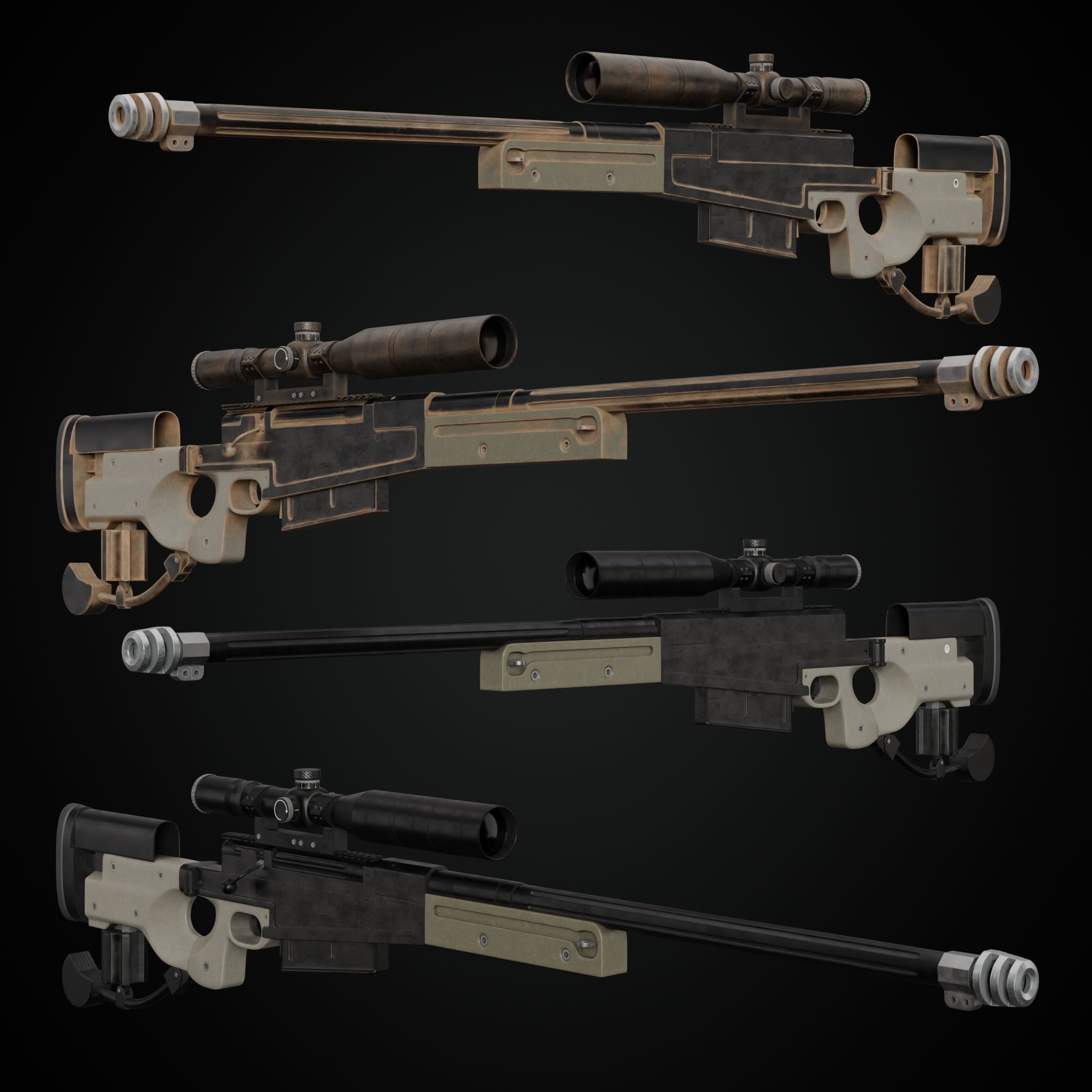 AW50 Grey Low-poly 3D model_3