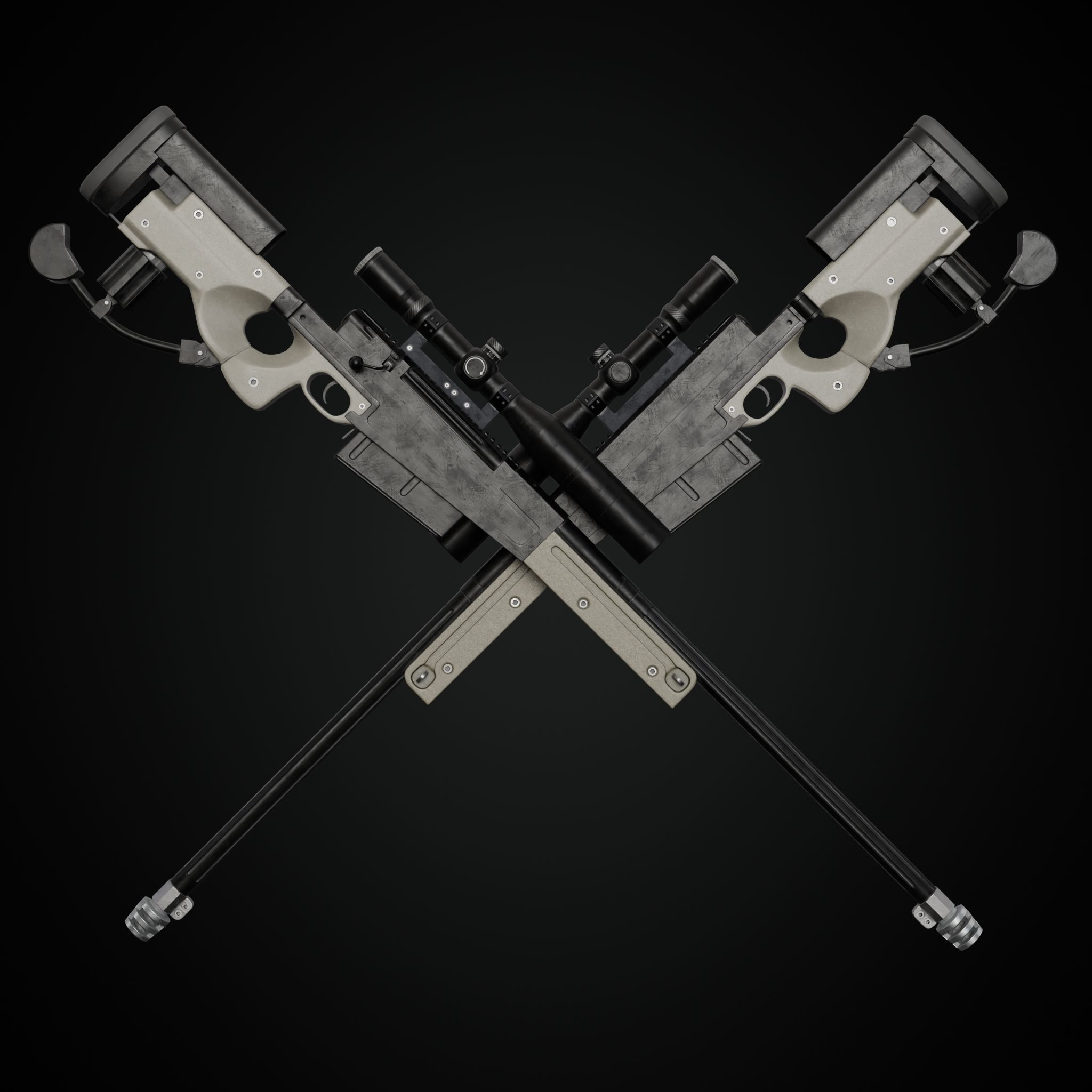 AW50 Grey Low-poly 3D model_4