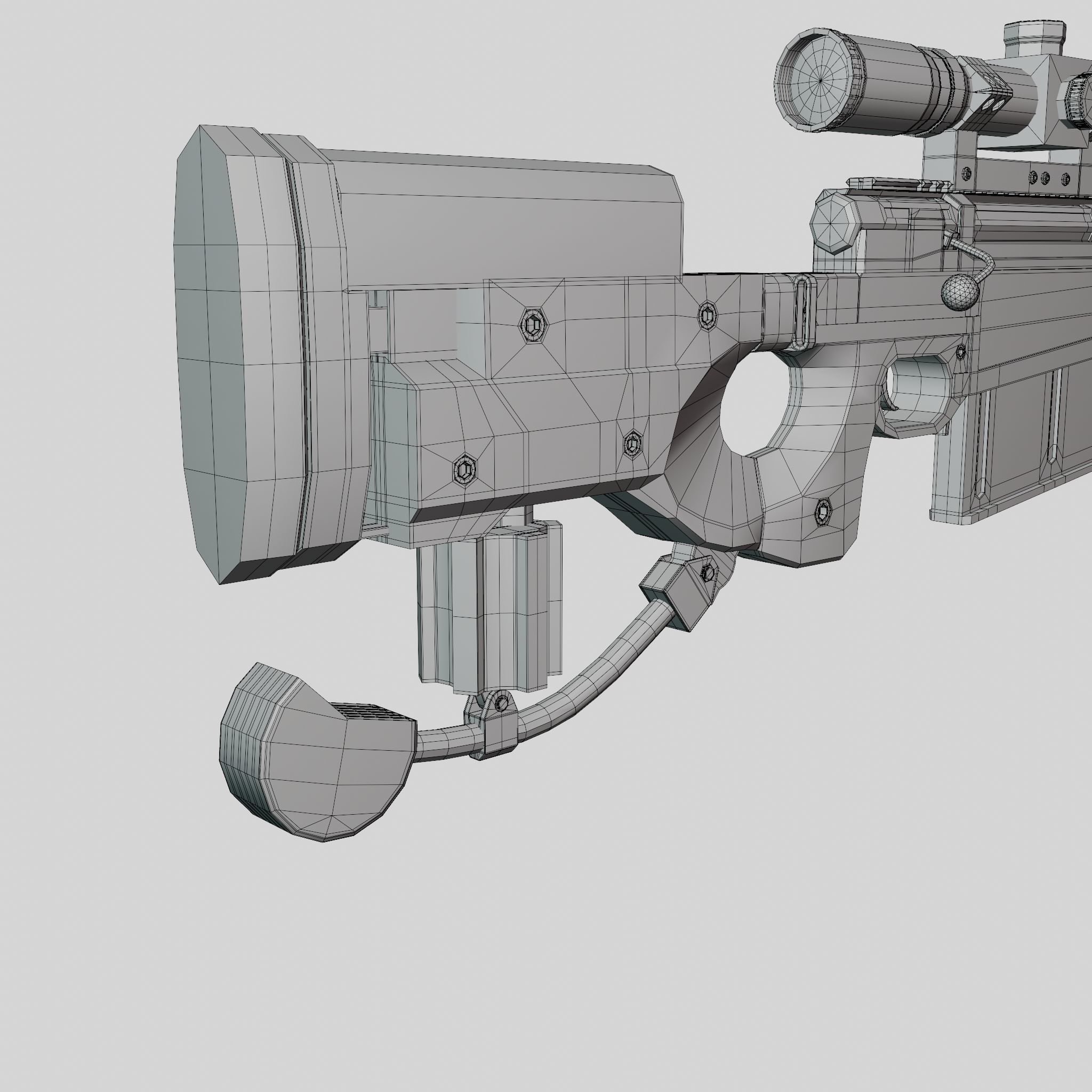 AW50 Grey Low-poly 3D model_21