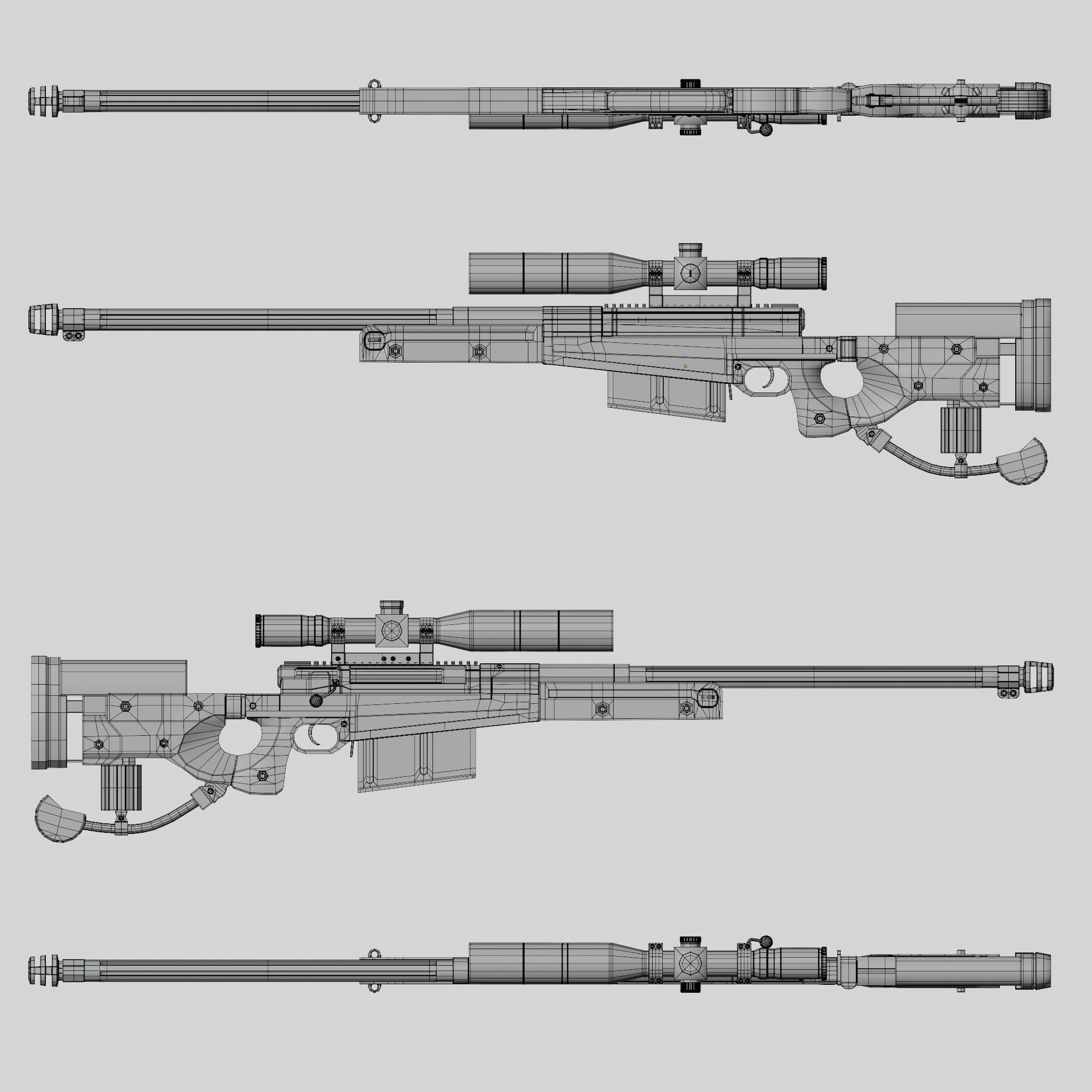 AW50 Grey Low-poly 3D model_13