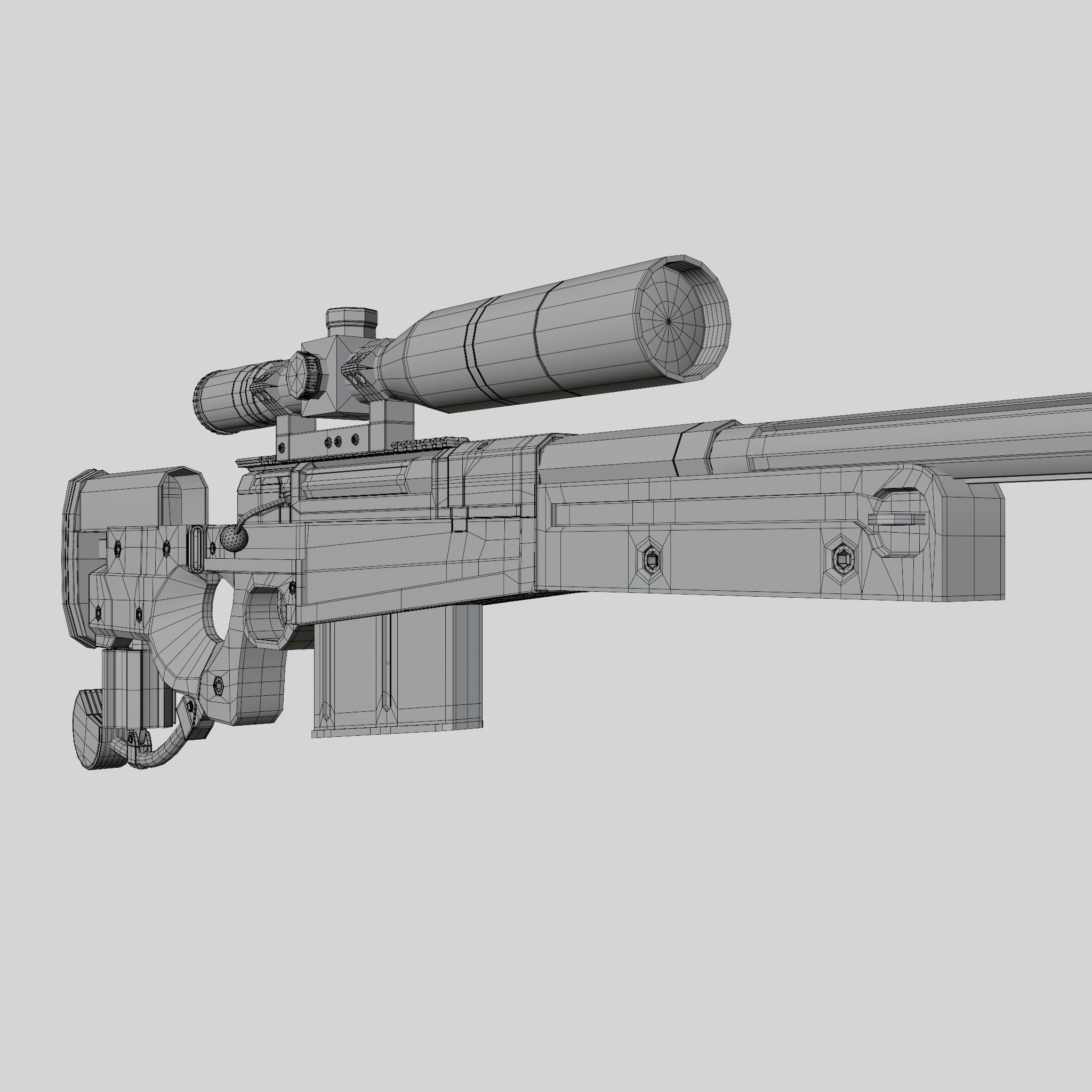 AW50 Grey Low-poly 3D model_16