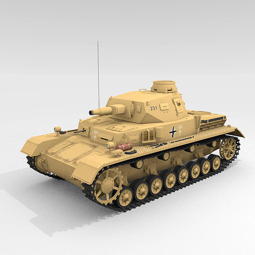 Panzer IV Ausf D DAK Medium Tank 3D model