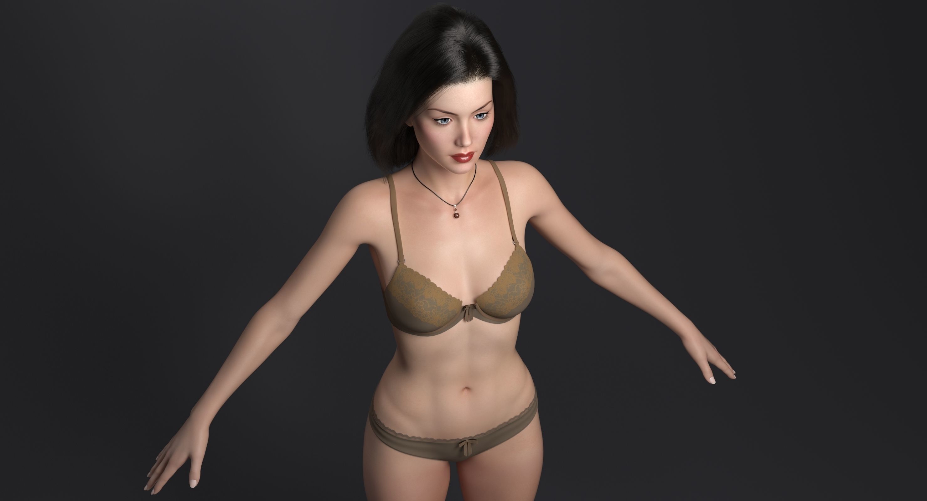 Pretty Girl 3D model_11