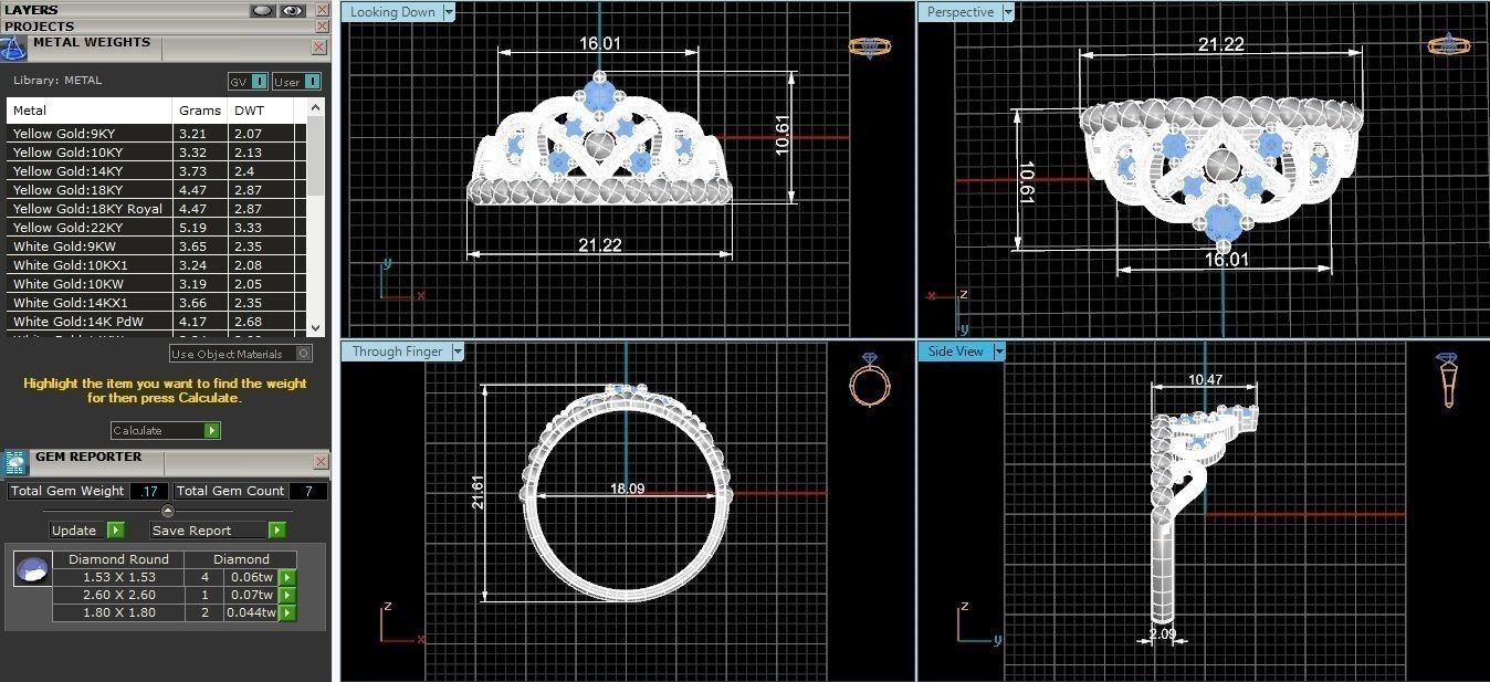 Crown Ring renders 3dm stl details 3D print model_7