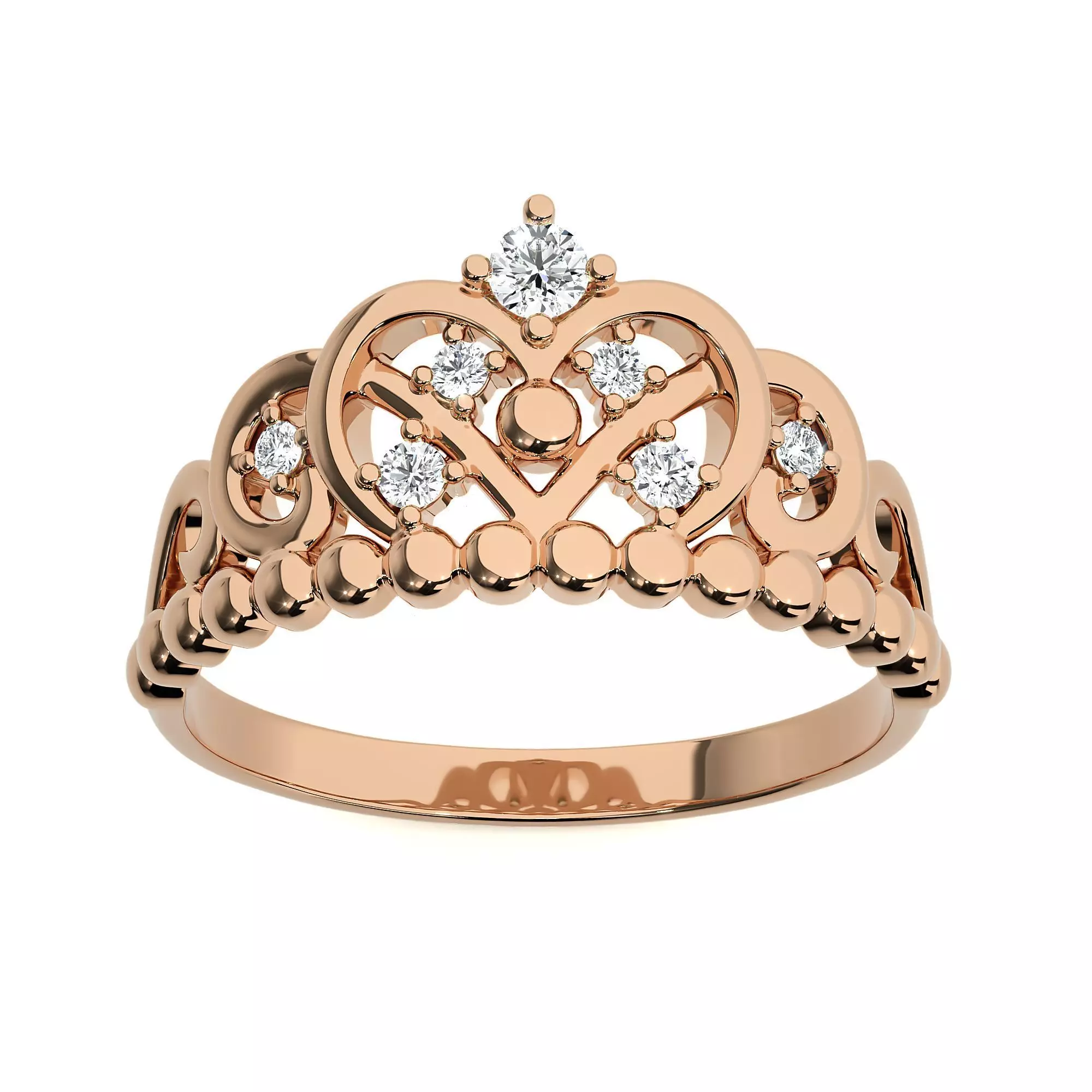 Crown Ring renders 3dm stl details 3D print model_0