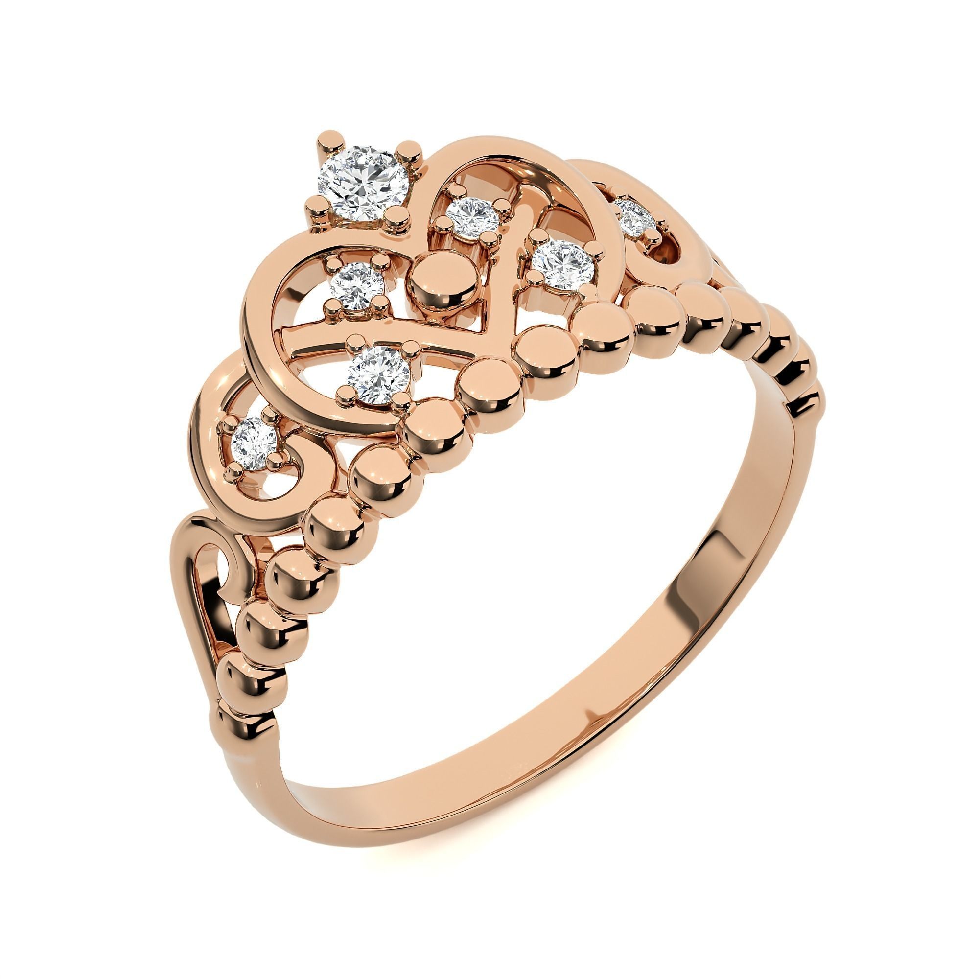 Crown Ring renders 3dm stl details 3D print model_4