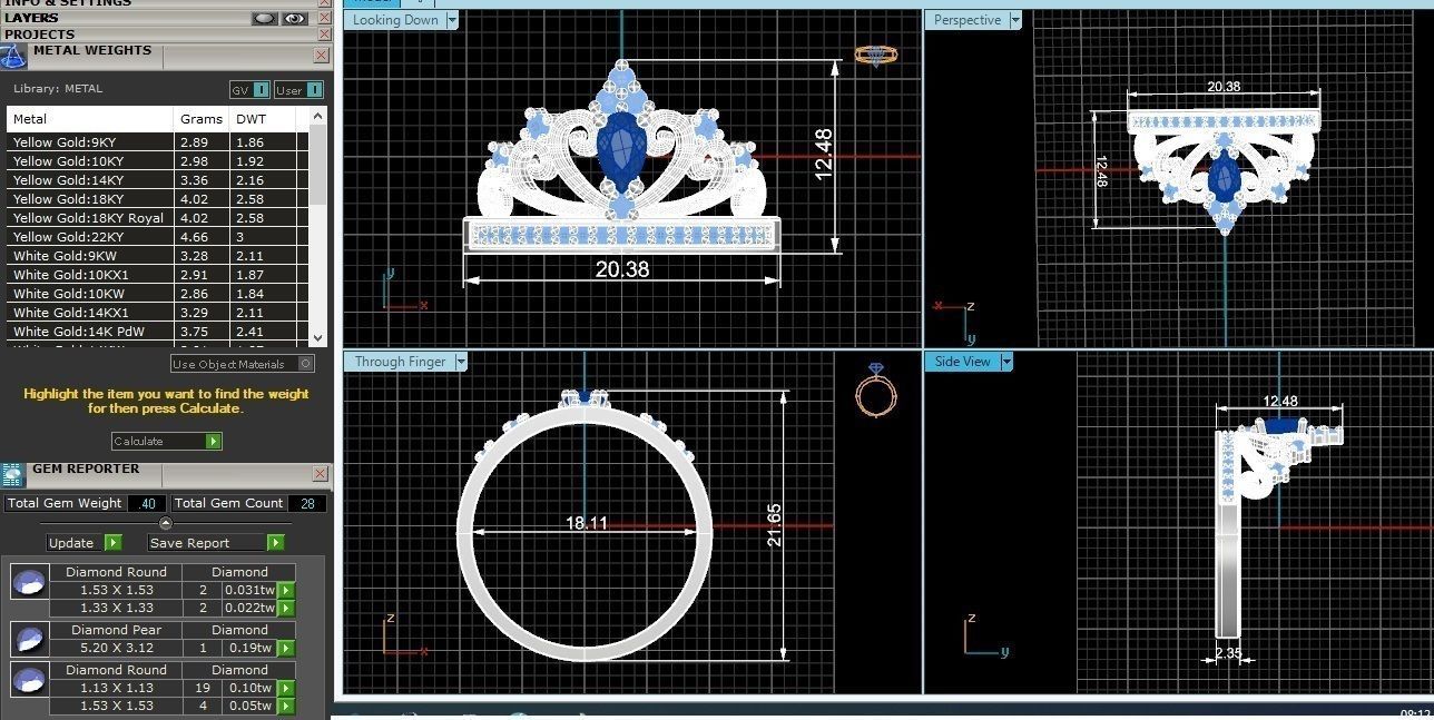 Crown Ring renders 3dm stl details 3D print model_5