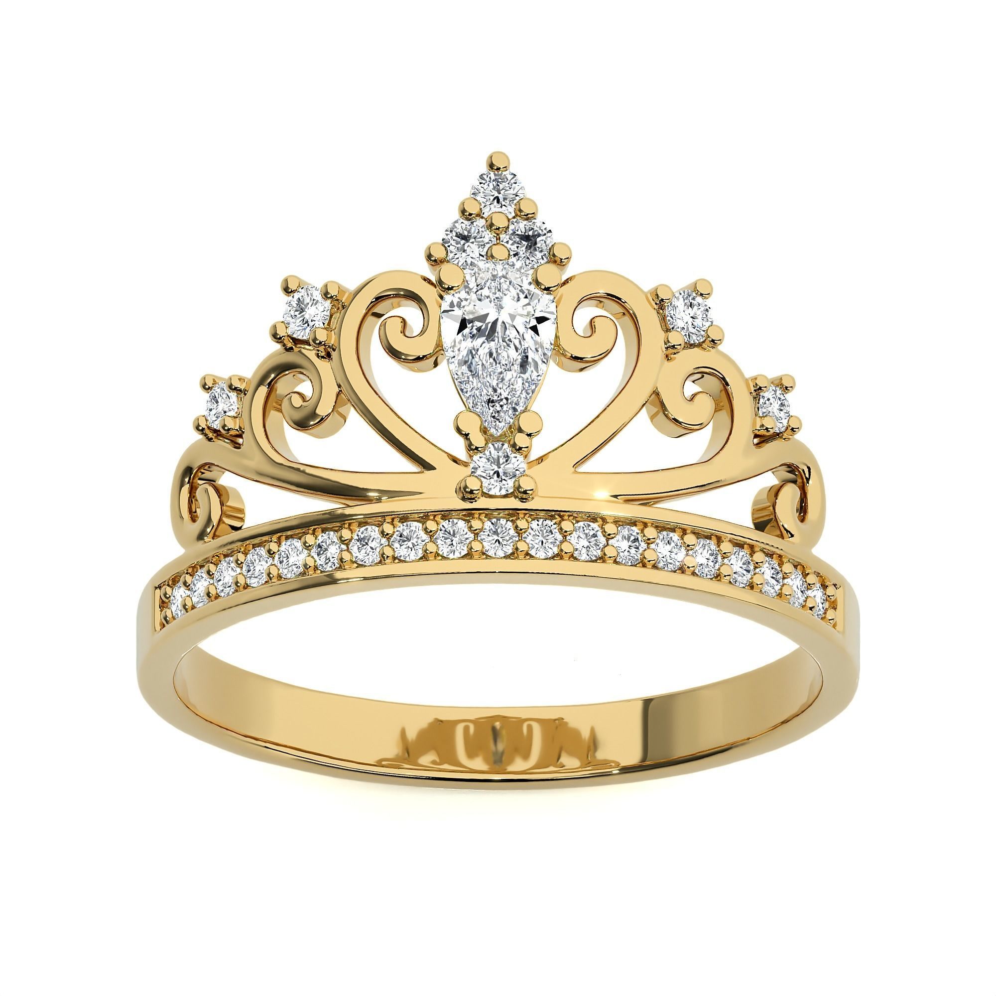 Crown Ring renders 3dm stl details 3D print model_1