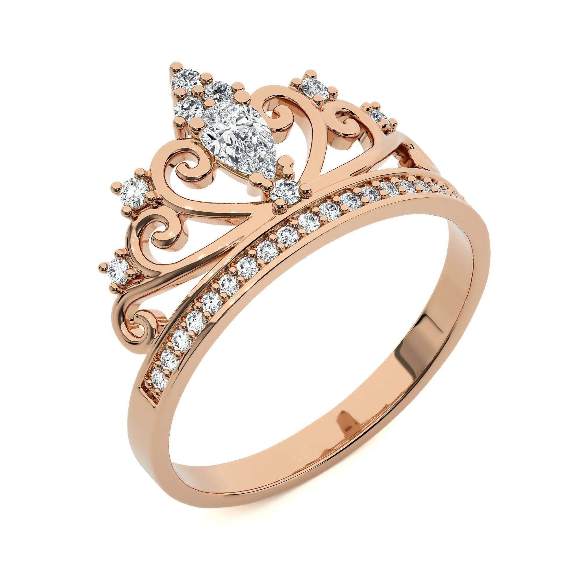 Crown Ring renders 3dm stl details 3D print model_4