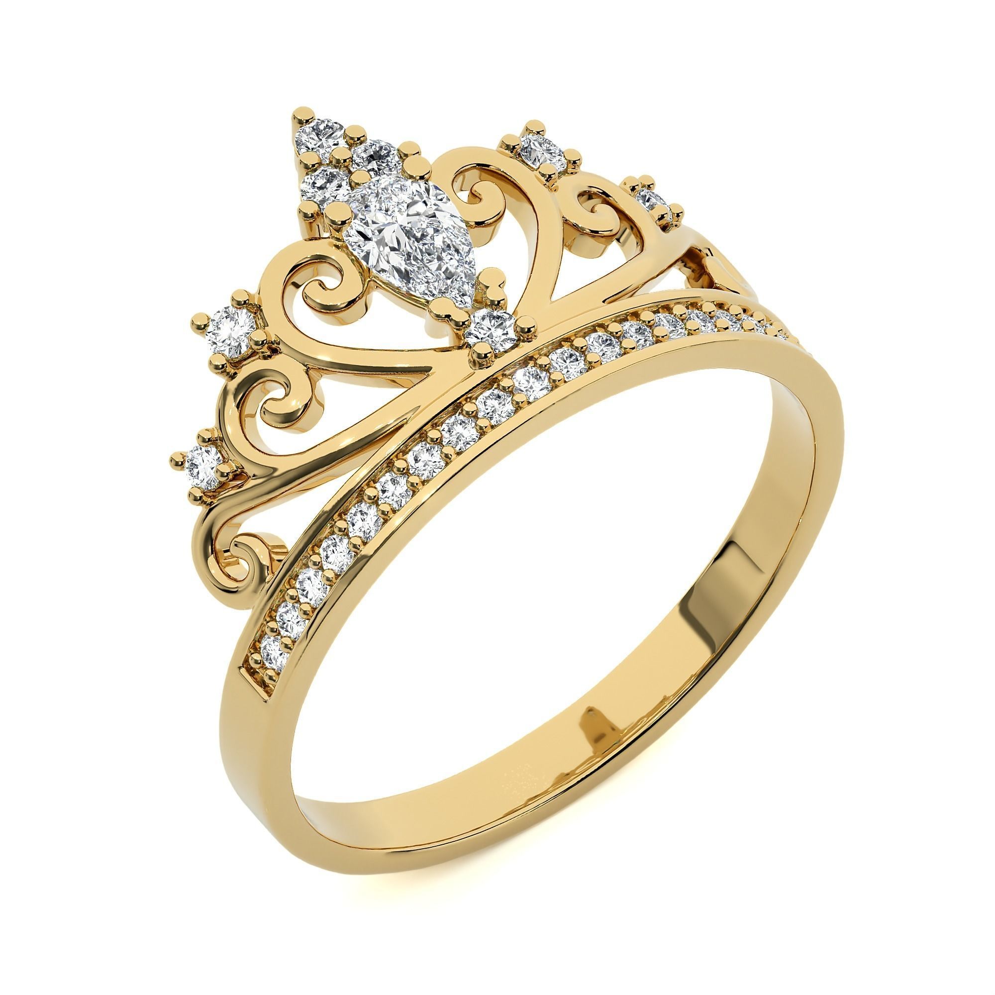 Crown Ring renders 3dm stl details 3D print model_13