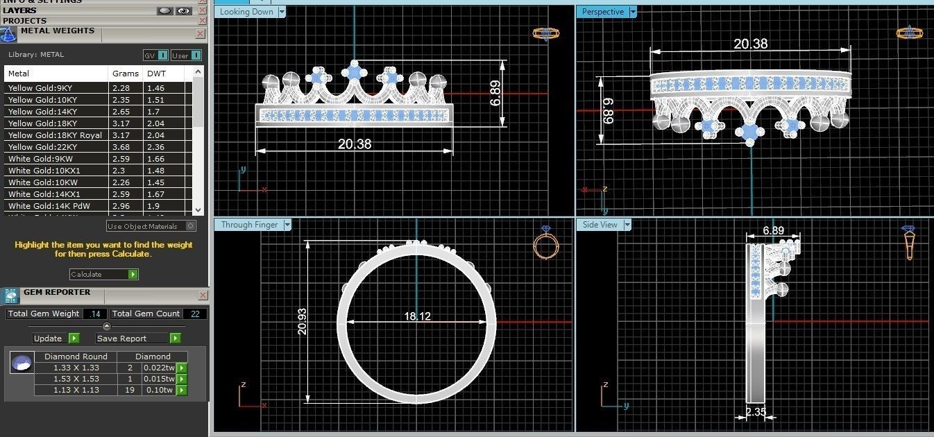 Crown Ring renders 3dm stl details 3D print model_5
