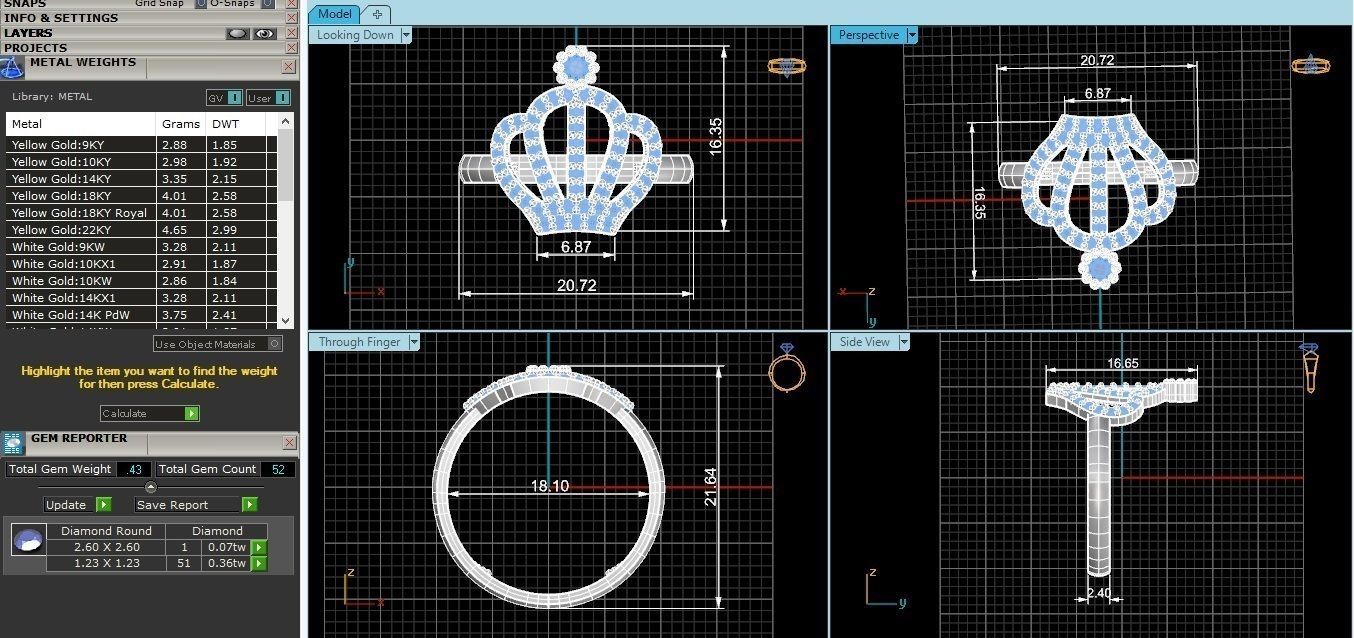 Crown Ring renders 3dm stl details 3D print model_5