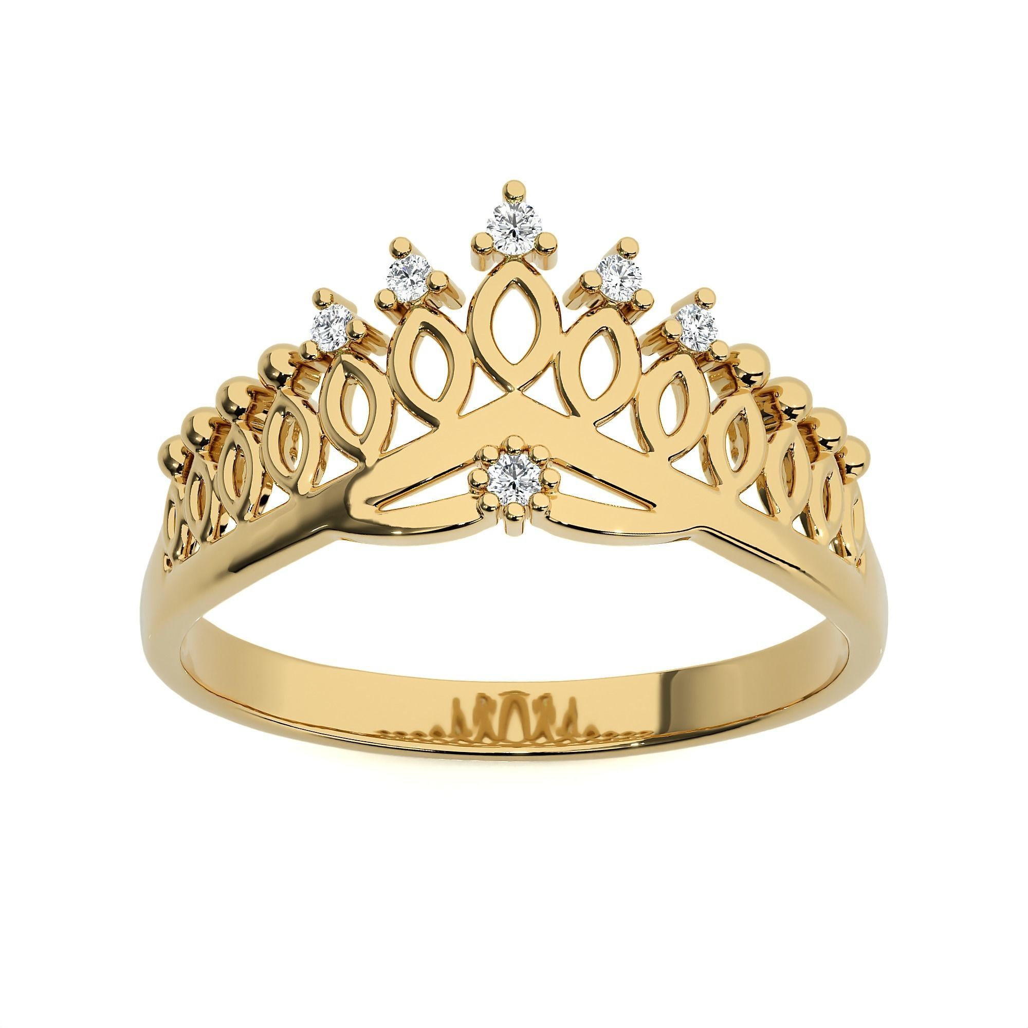 Crown Ring renders 3dm stl details 3D print model_1