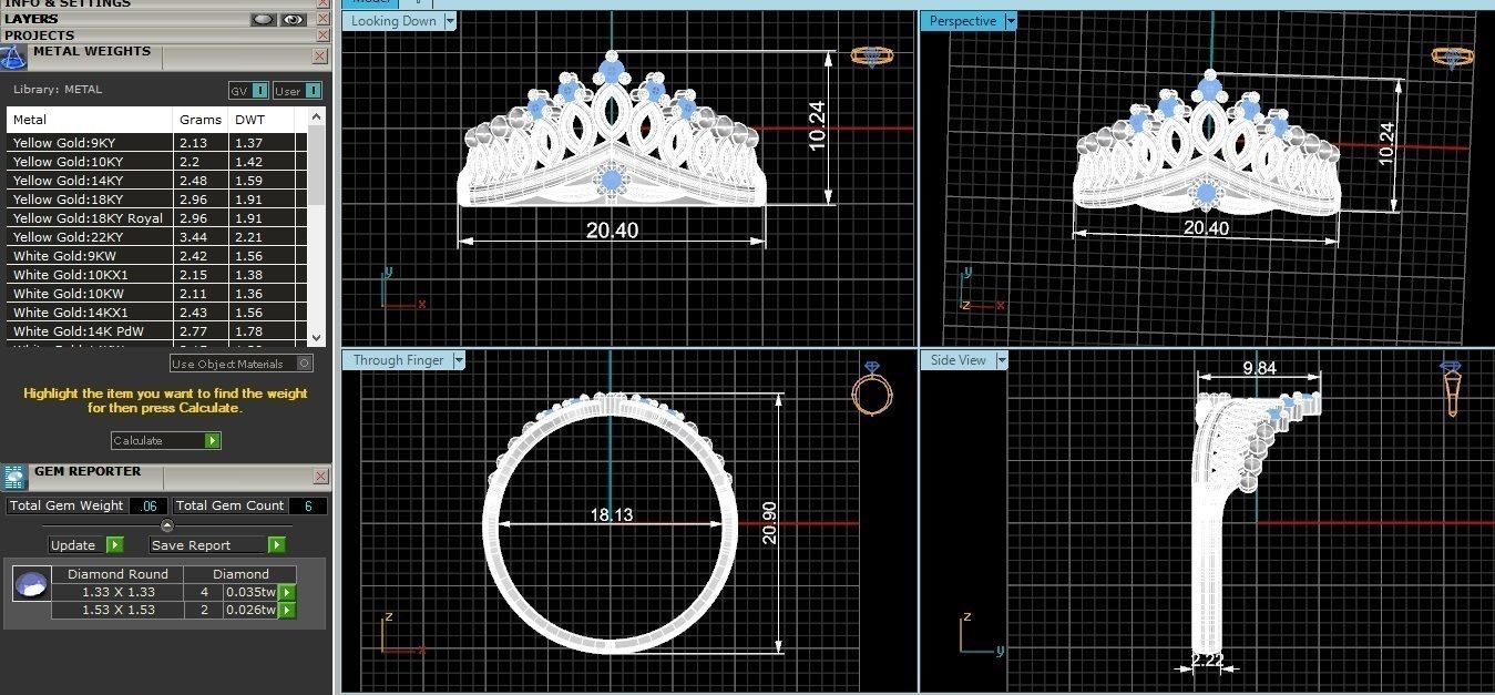 Crown Ring renders 3dm stl details 3D print model_5