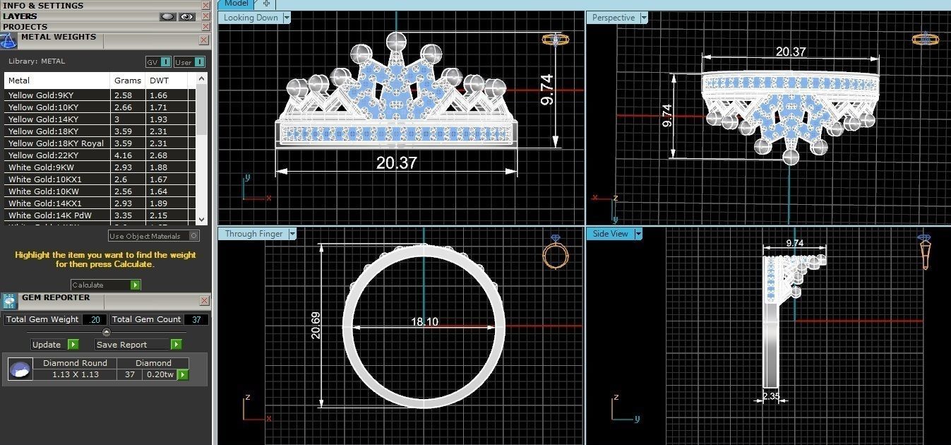Crown Ring renders 3dm stl details 3D print model_5