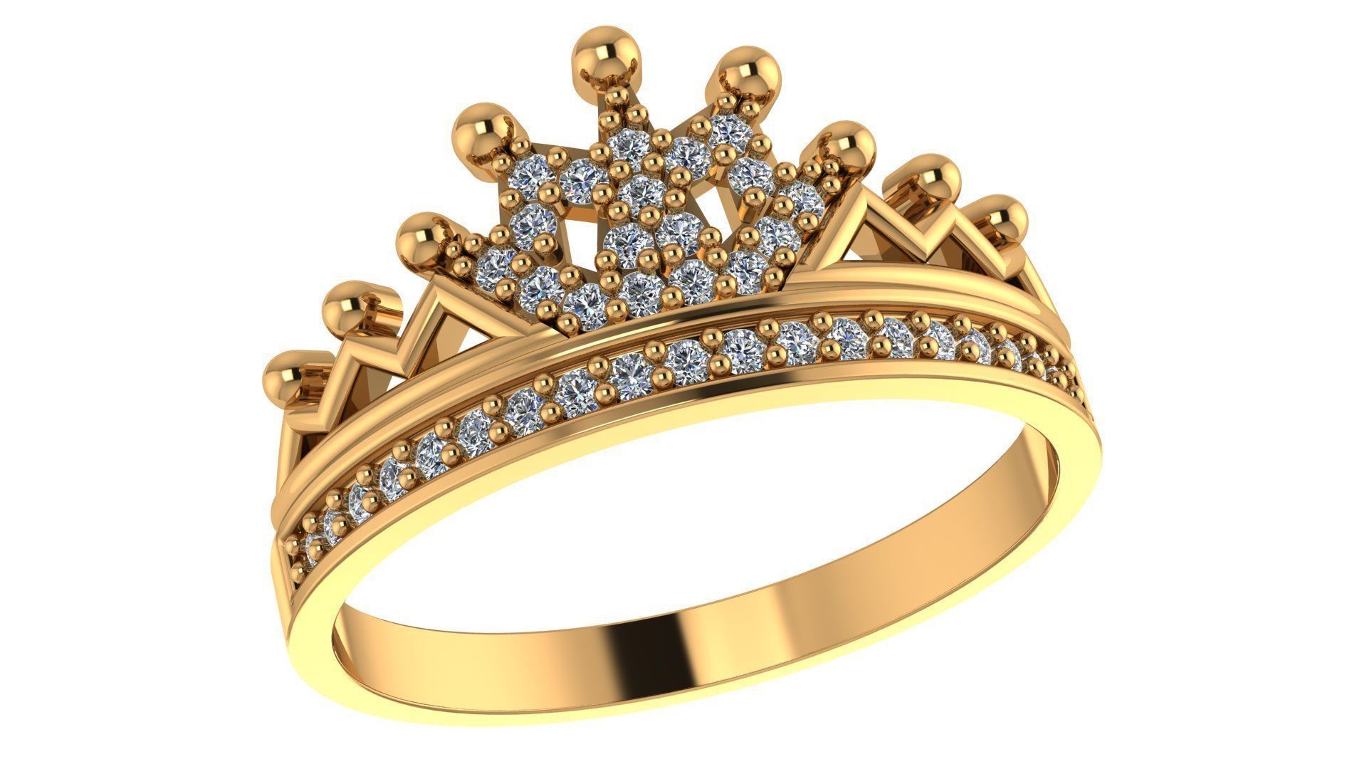 Crown Ring renders 3dm stl details 3D print model_7