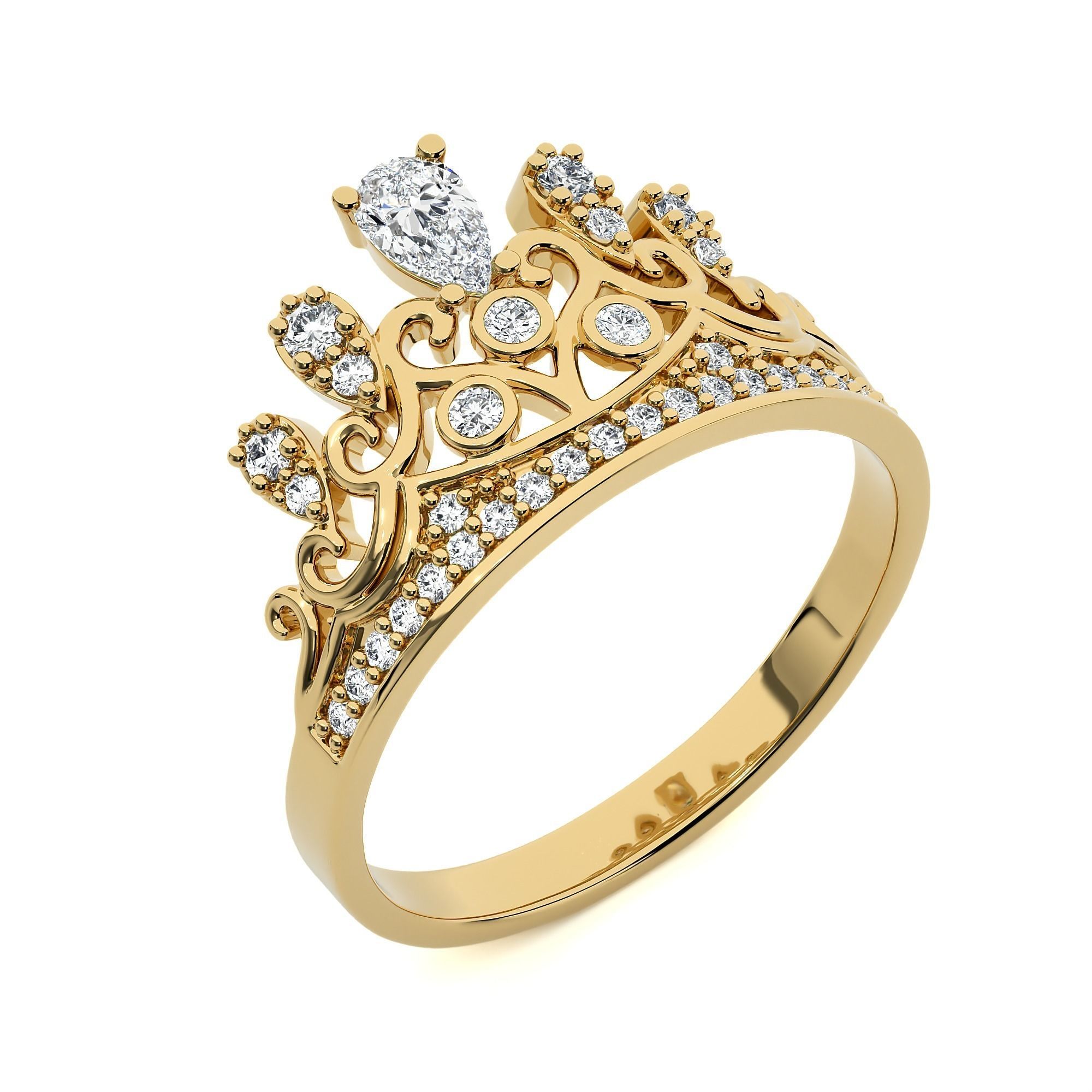 Crown Ring renders 3dm stl details 3D print model_12