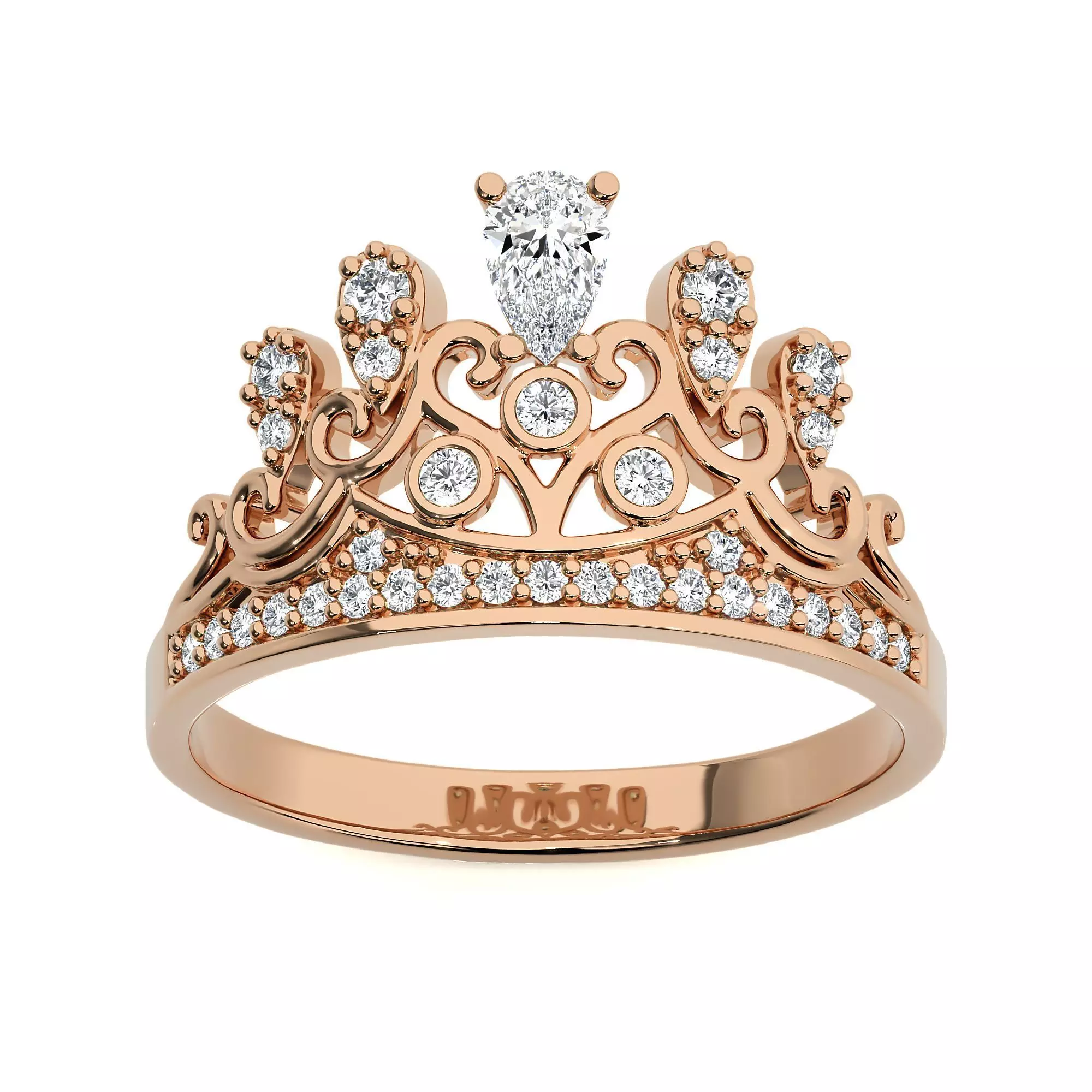 Crown Ring renders 3dm stl details 3D print model_0