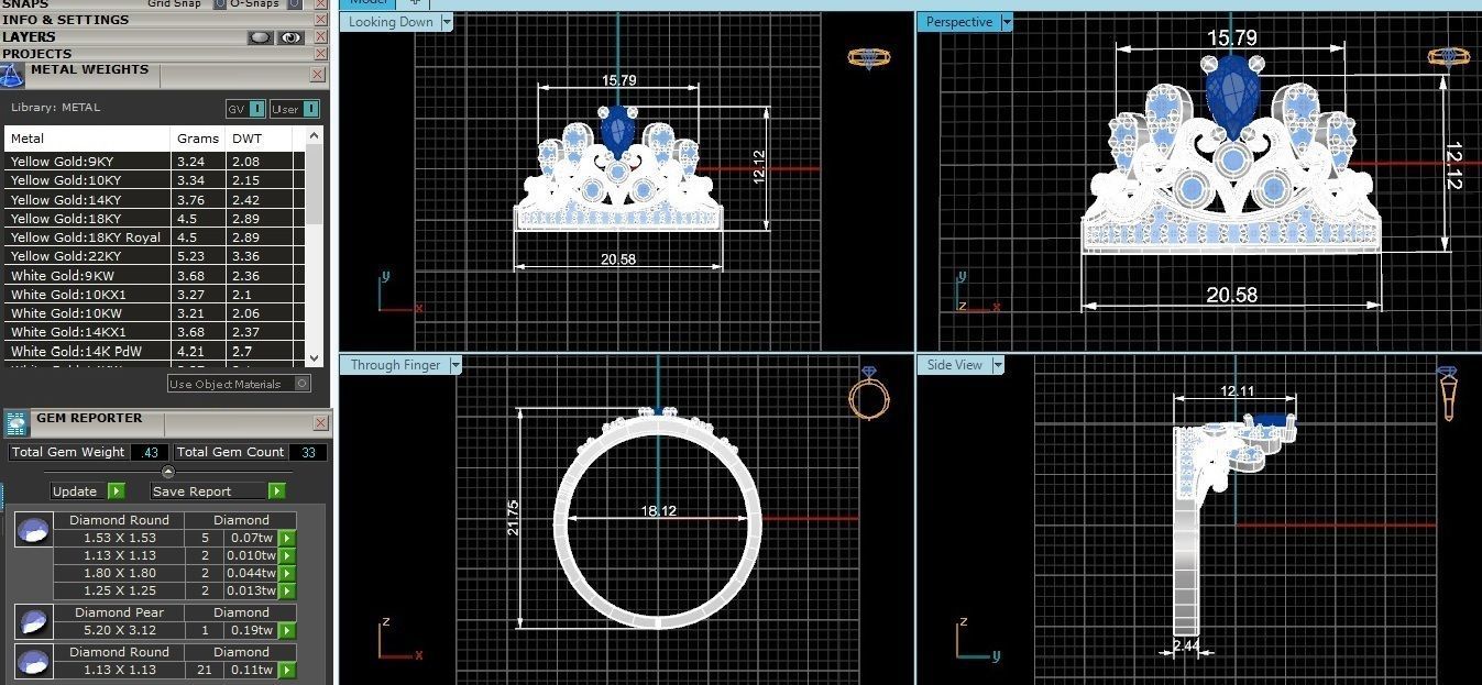 Crown Ring renders 3dm stl details 3D print model_5
