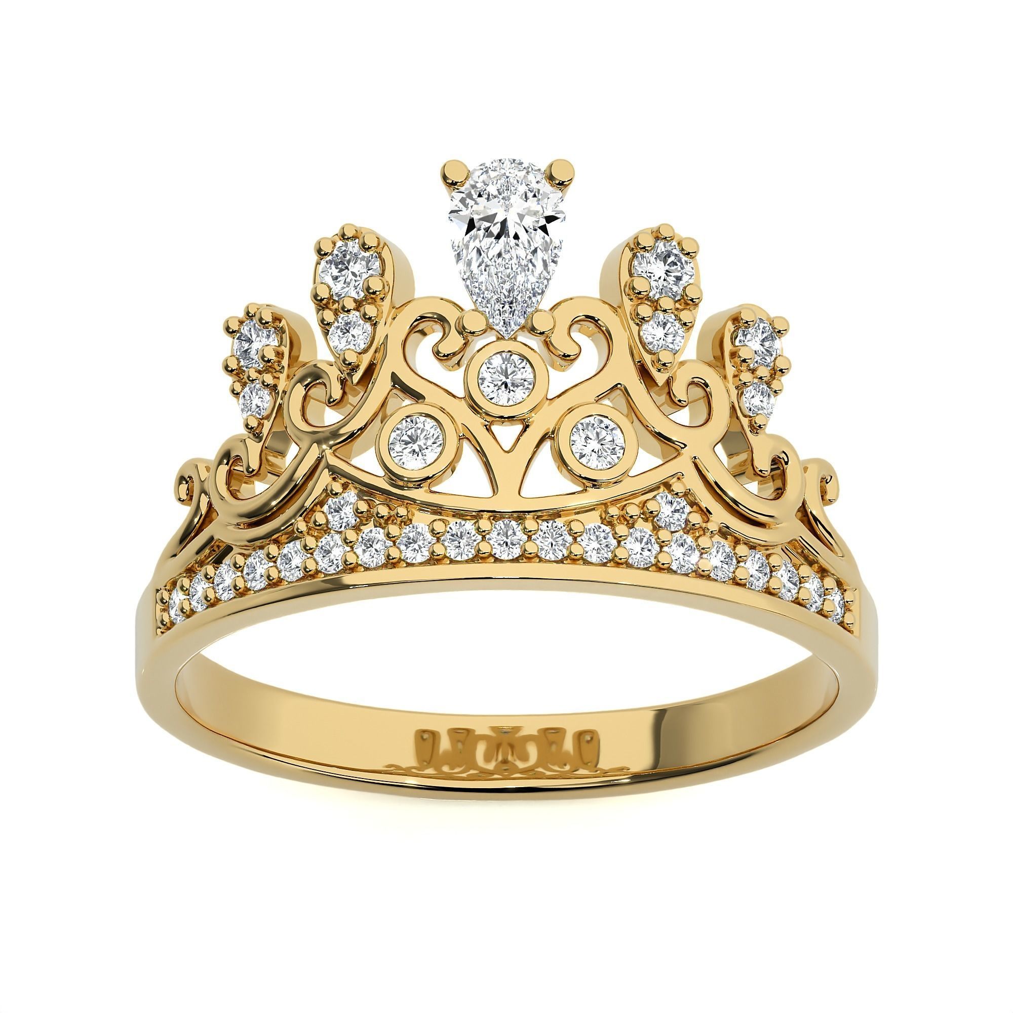 Crown Ring renders 3dm stl details 3D print model_1