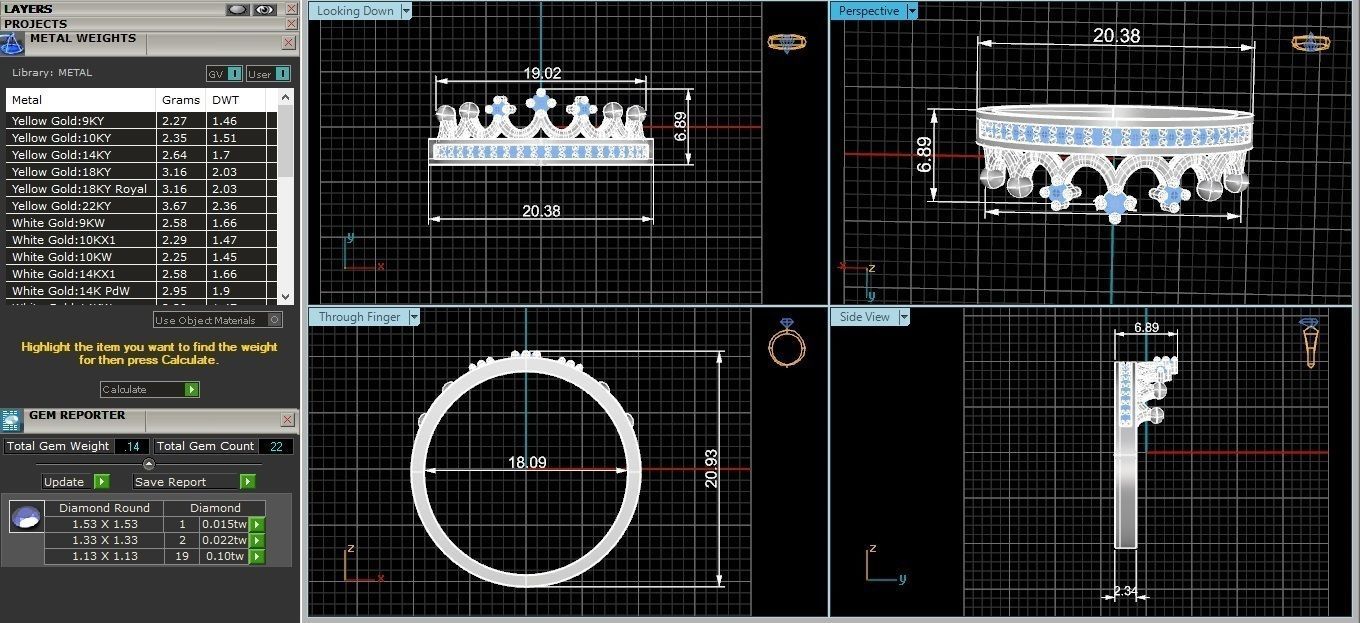 Crown Ring renders 3dm stl details 3D print model_5