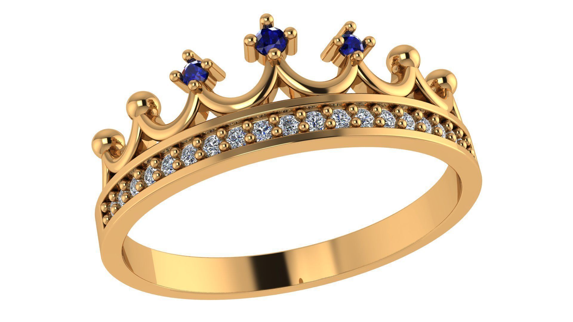 Crown Ring renders 3dm stl details 3D print model_6