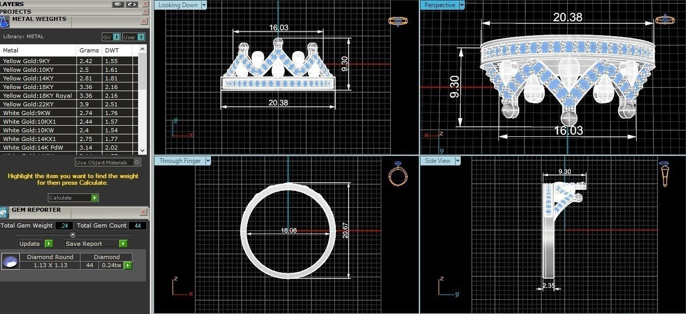 Crown Ring renders 3dm stl details 3D print model_5