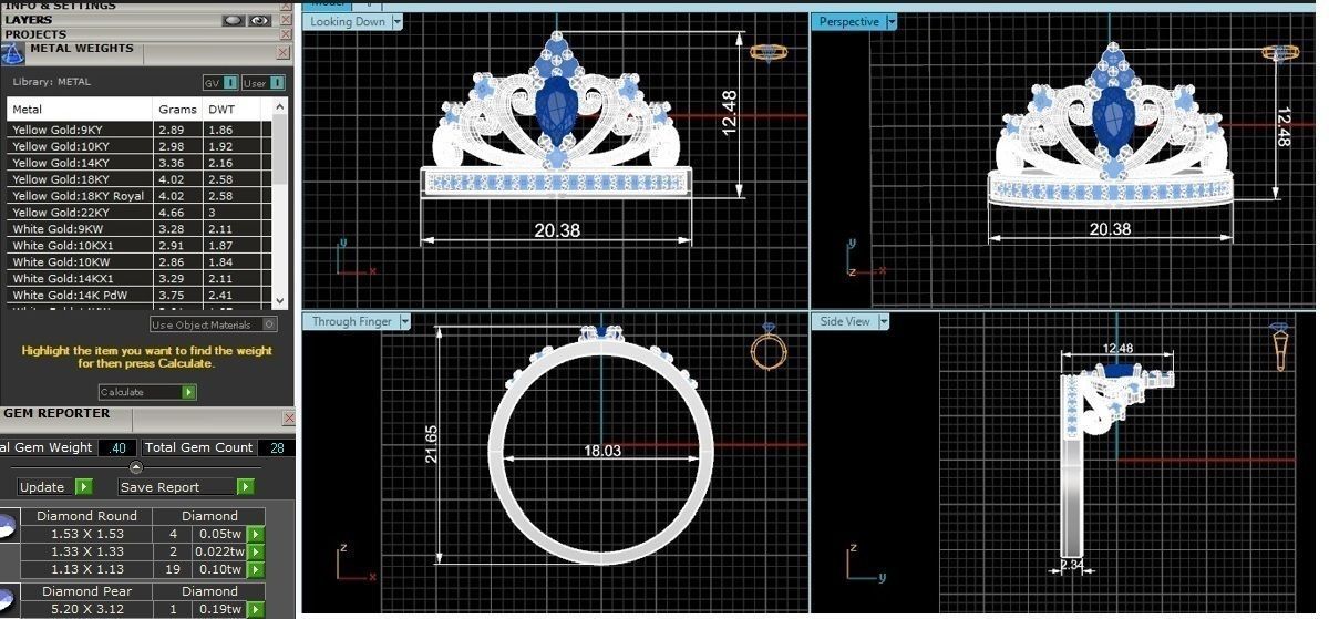 Crown Ring renders 3dm stl details  3D print model_6