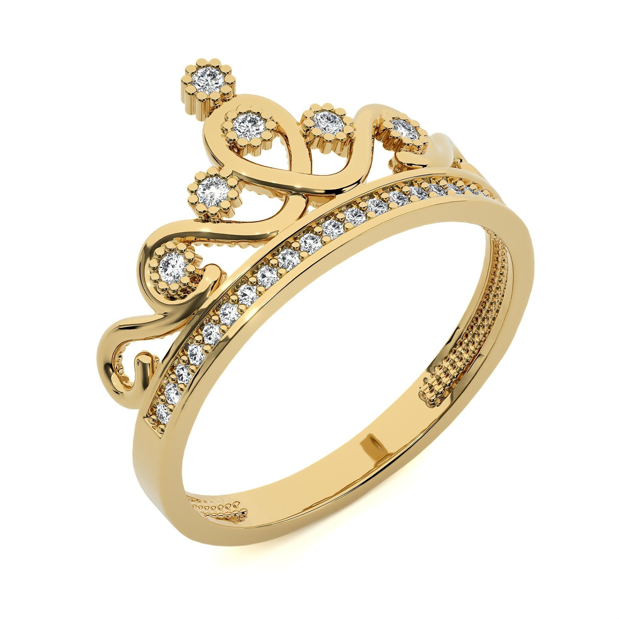 Crown Ring renders 3dm stl details 3D print model_12